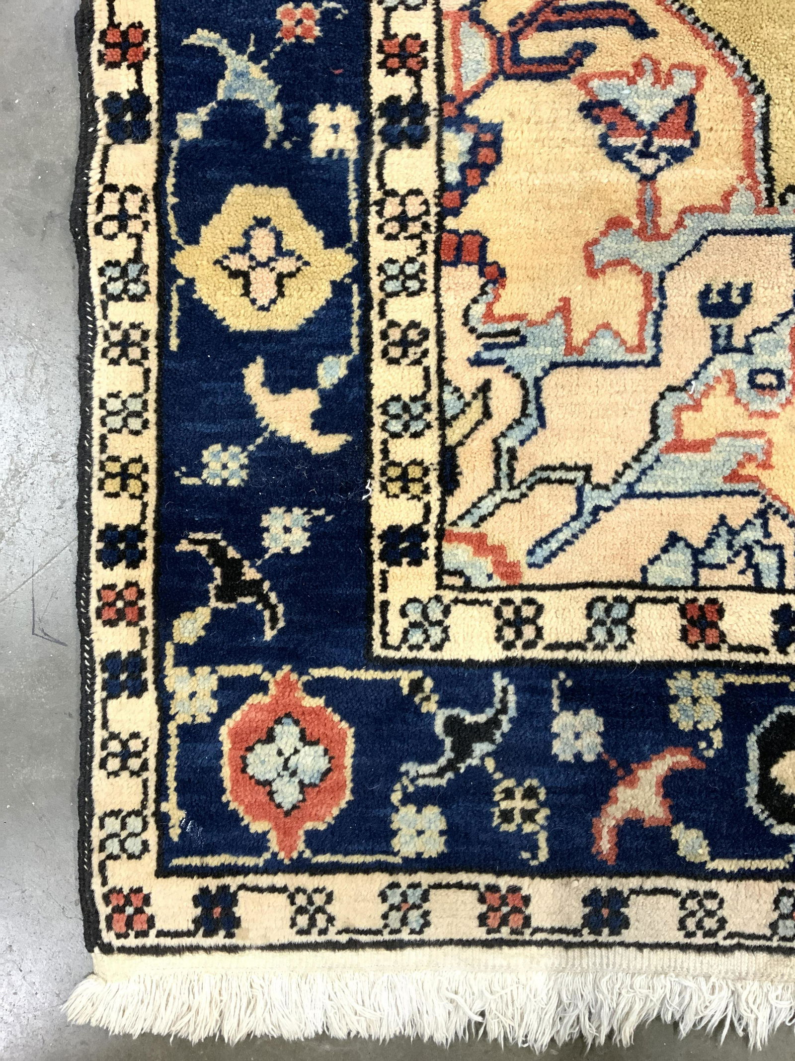 Vintage Handmade Fringed Wool Area Rug (1 of 10)