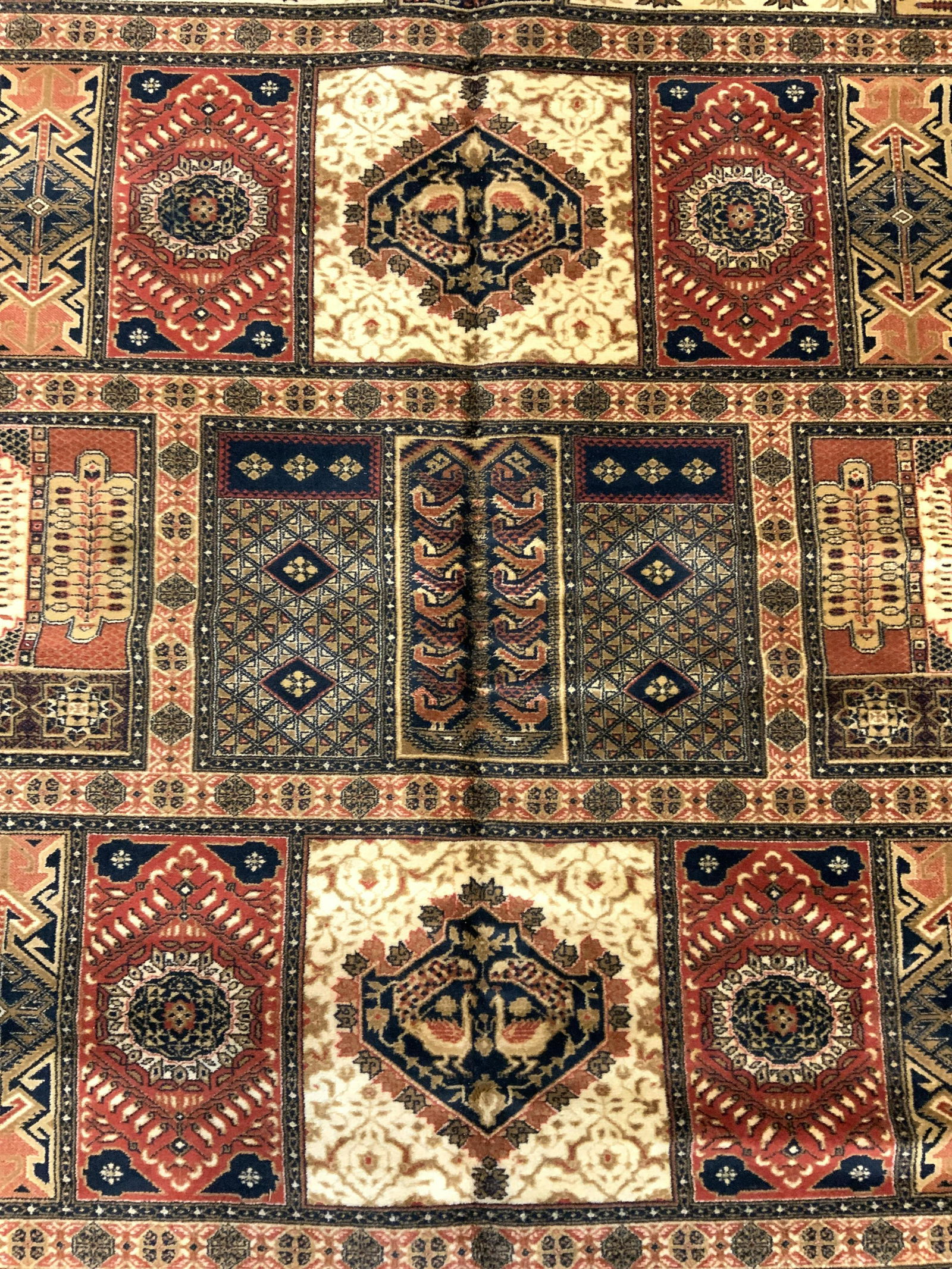 Vntg Handmade Oriental Wool Rug W Fringes (1 of 10)