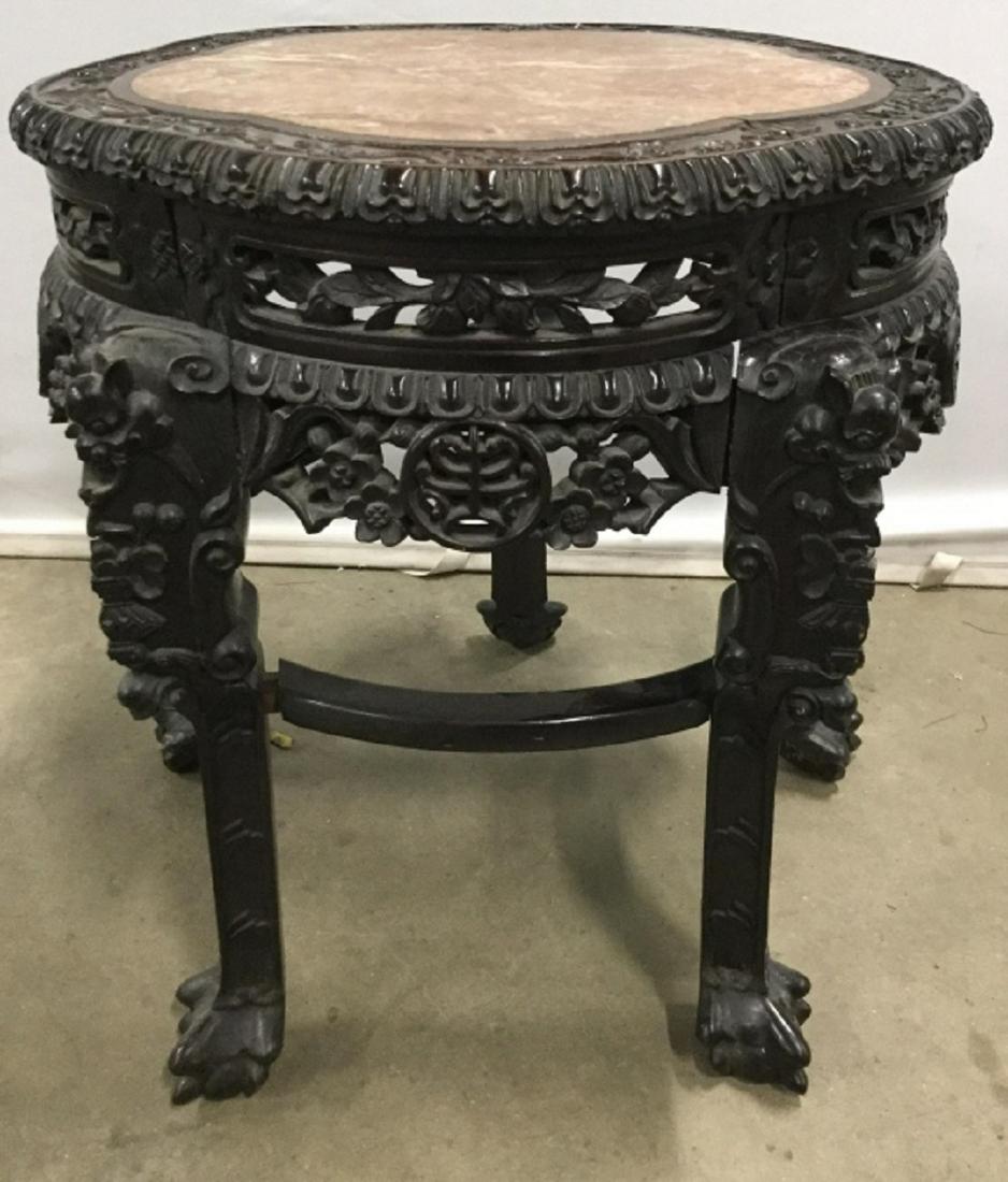 Vintage Intricately Carved Marble Top Table (1 of 8)