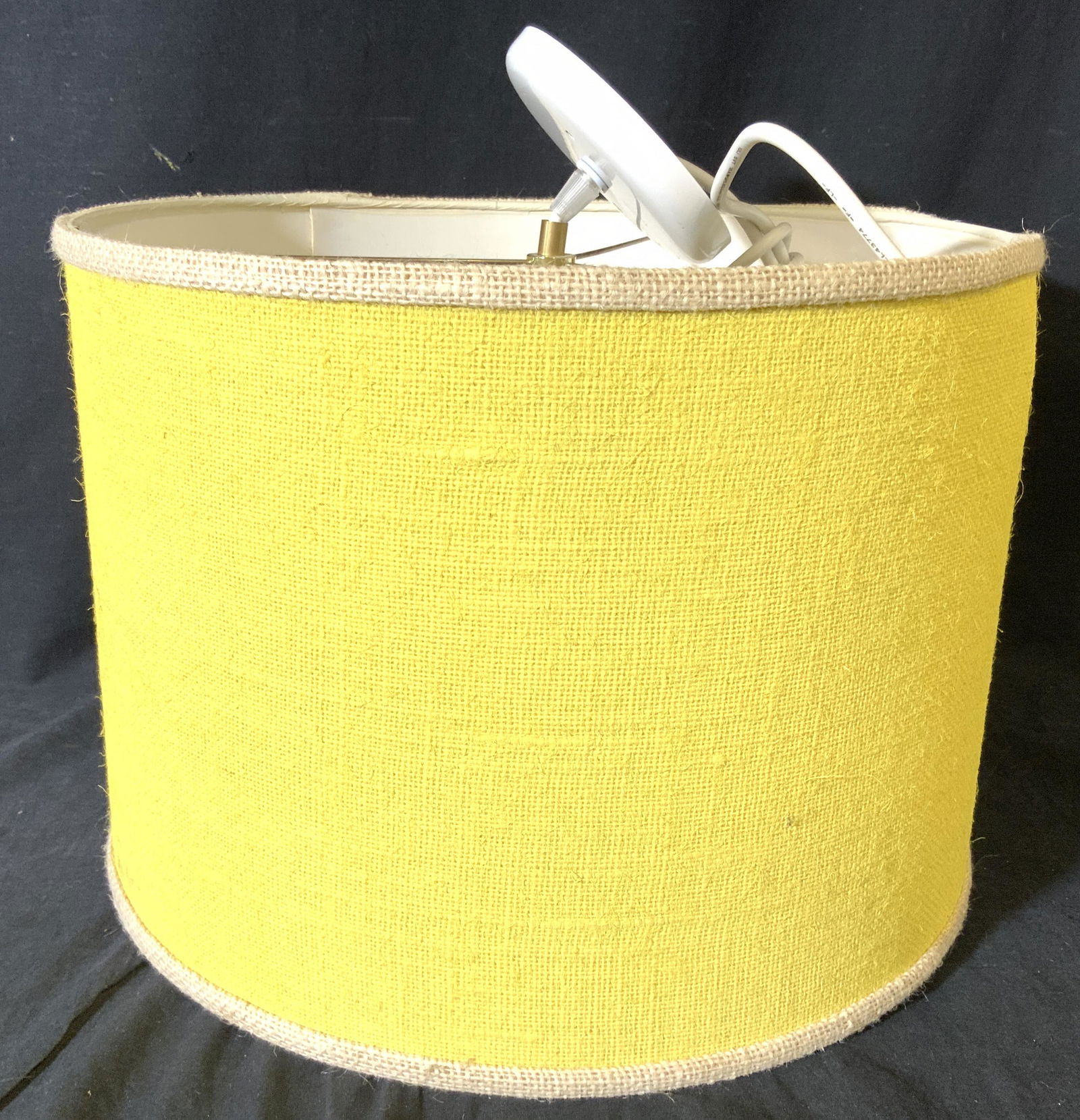 Vintage Hanging Lamp W Yellow Shade (1 of 10)