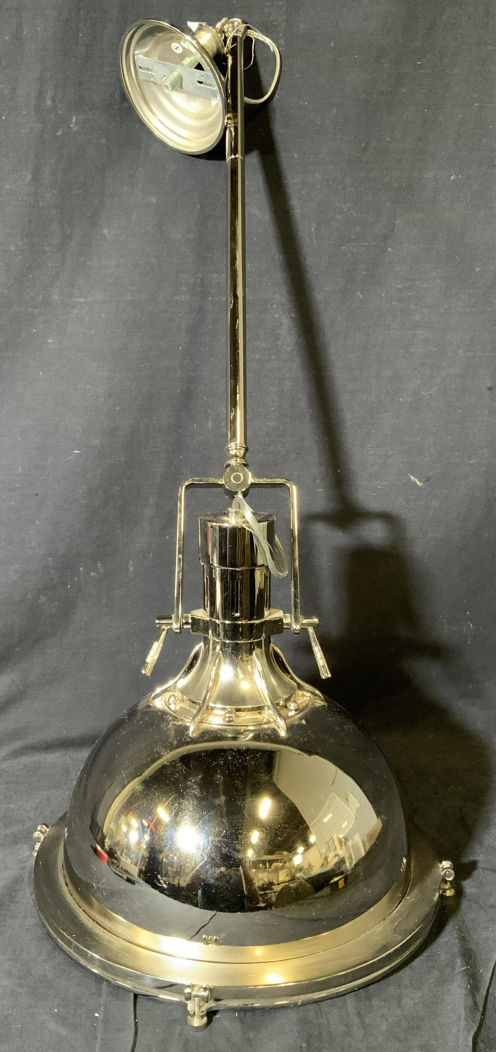 Hanging Chrome Studio Style Light: Piece measures approx 40 inches tall 14 inches wide. 6