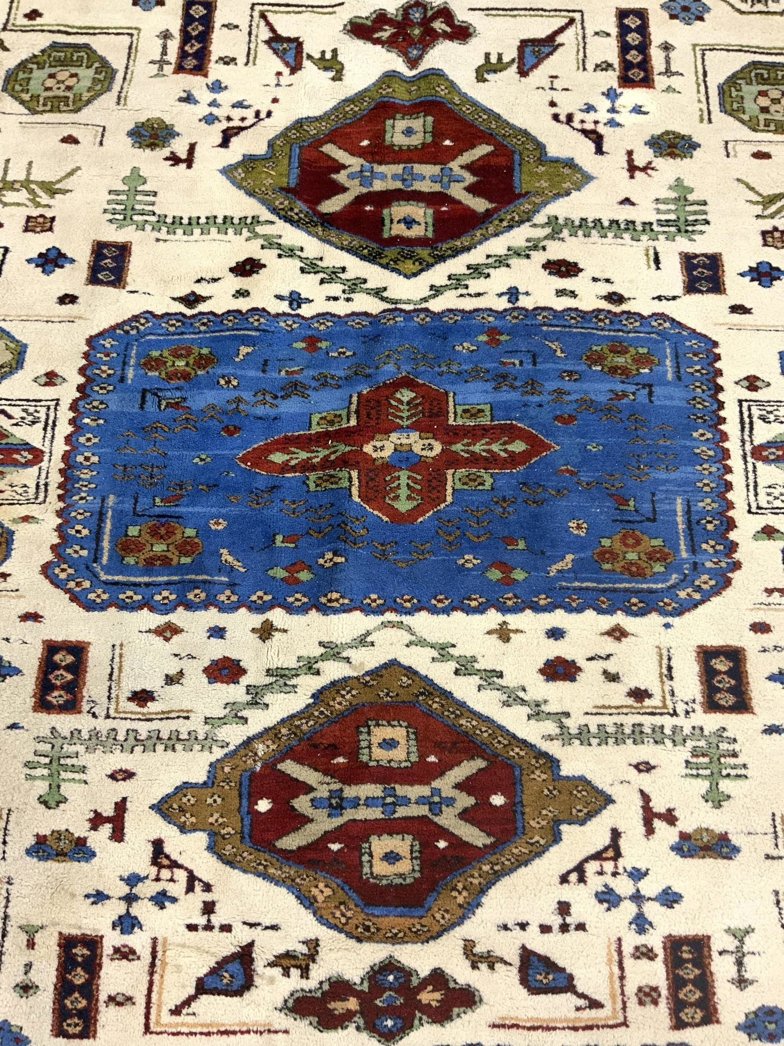 Vintage Handmade Oversized Fringed Wool Rug (1 of 10)