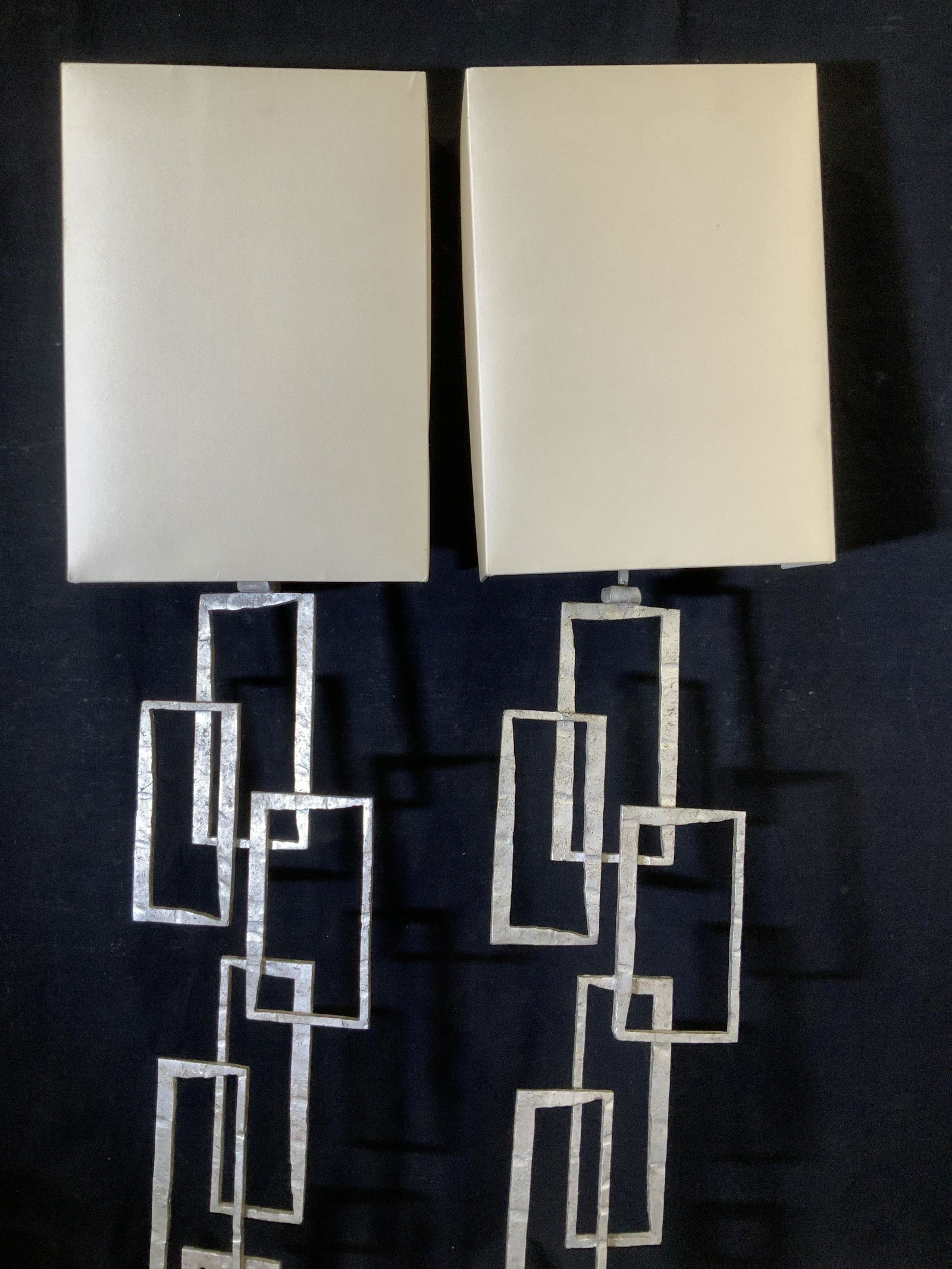 Pair ROMANA Modern Brutalist Metal Light Sconces (1 of 13)