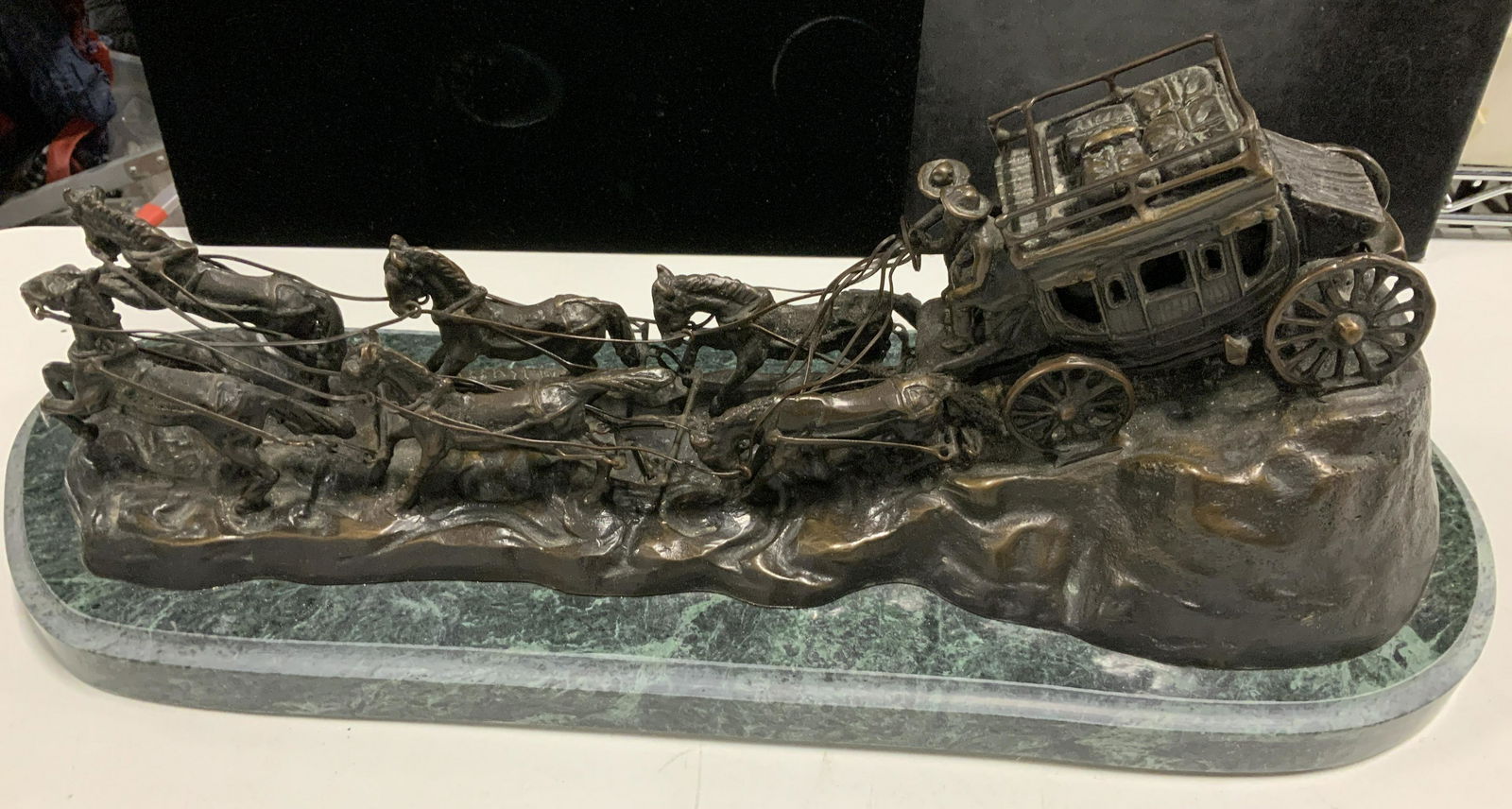 CM RUSSEL Sgn Bronze ‘Stagecoach’ Sculpture (1 of 12)