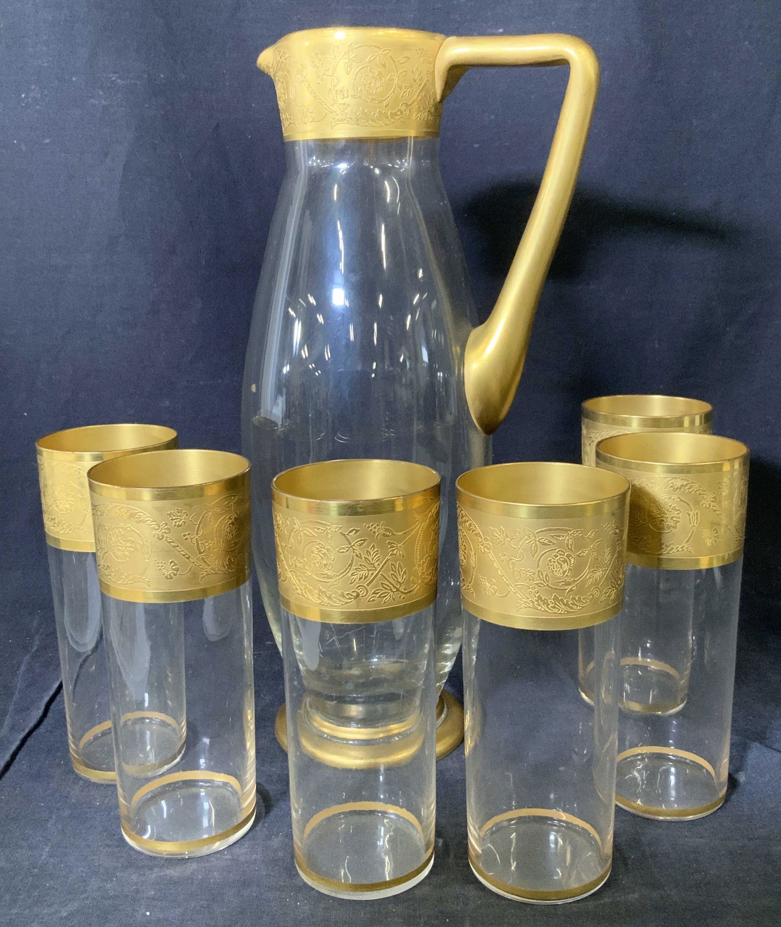 Crystal & Embossed Gilt Carafe & Tumbler Set 7 (1 of 11)
