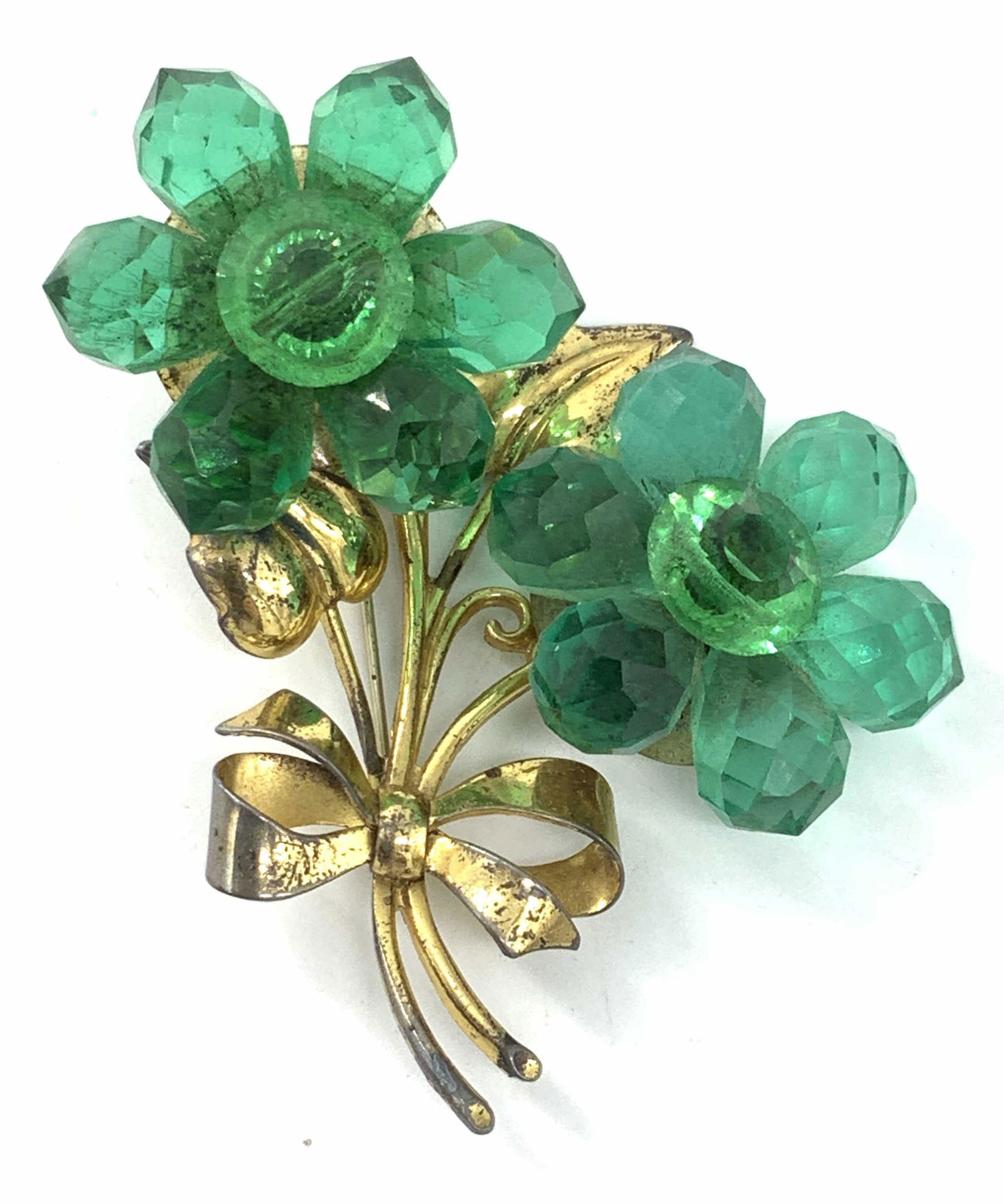 Retro Sterling Silver Vermeil Bead Flower Brooch (1 of 10)