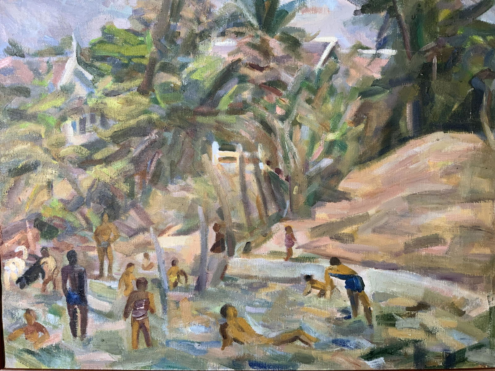 Abstract Beach Scene Oil on Canvas (1 of 12)