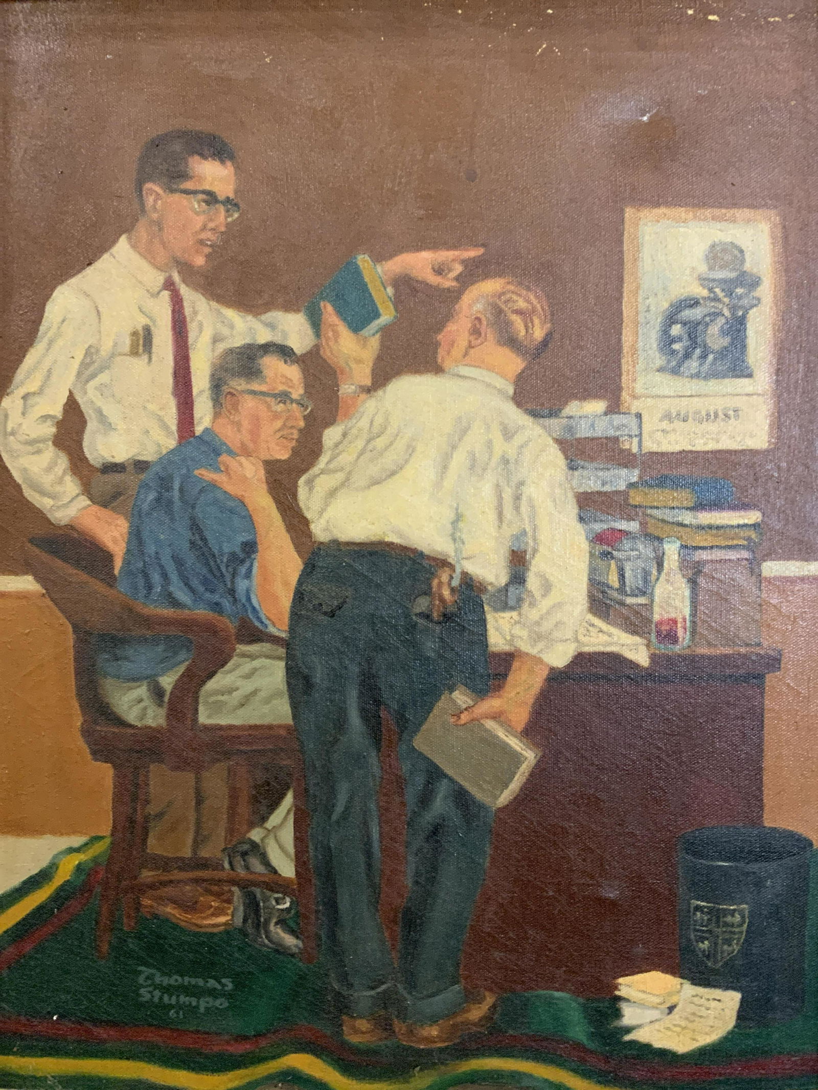 THOMAS STOMPO Signed Oil on Canvas, 1963 (1 of 12)