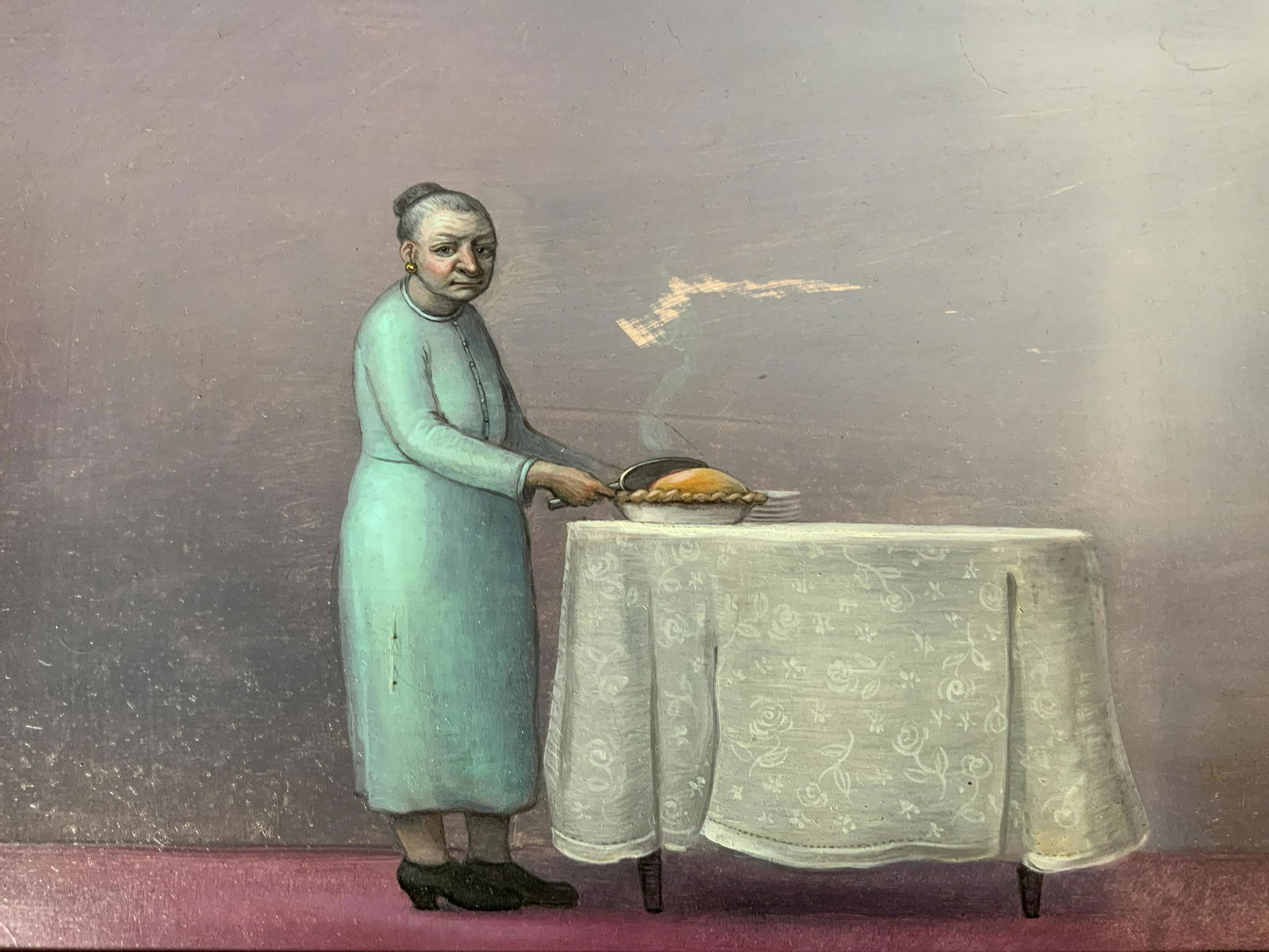 JENNIFER LI Signed Oil Painting, Rhubard Pie (1 of 10)