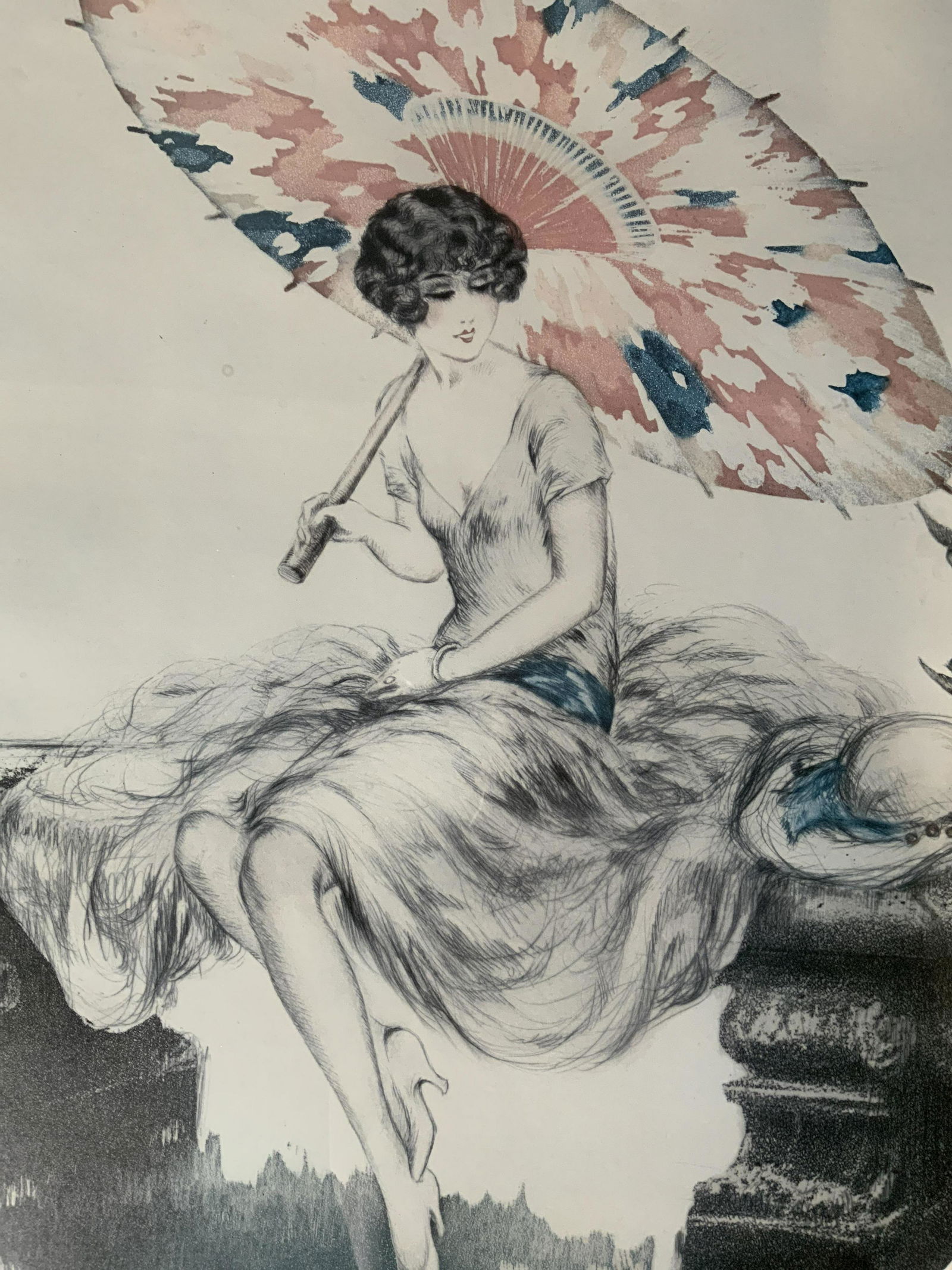 LOUIS ICART Parasol Offset Lithograph (1 of 8)