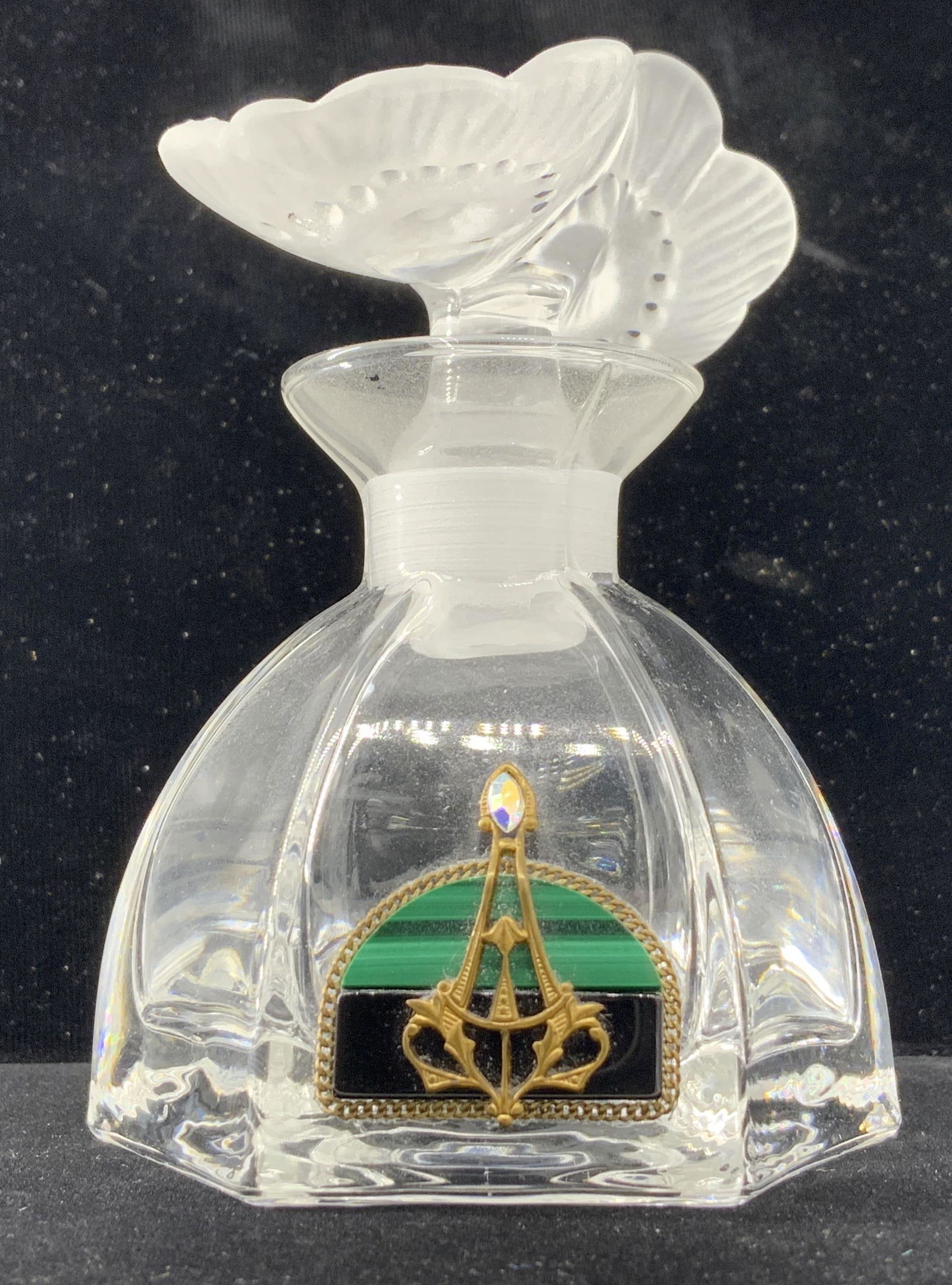 Lalique Style Perfume Bottle W Eiffel Tower Plaque (1 of 10)