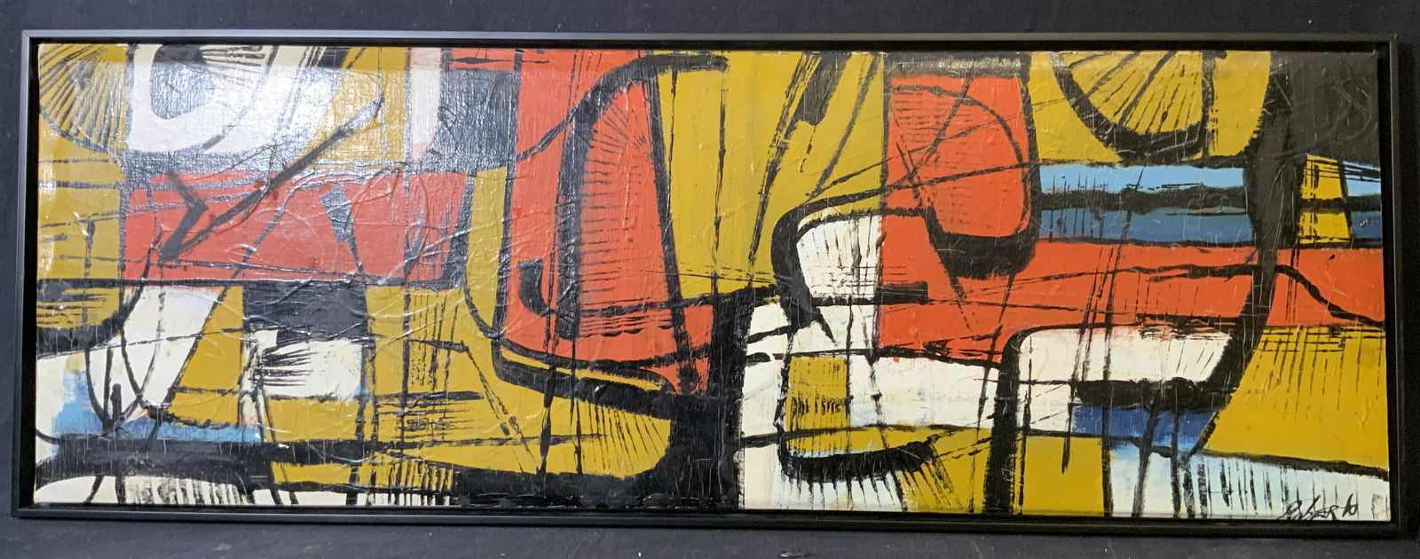 ROBERTO Signed Abstract Oil on Canvas (1 of 11)