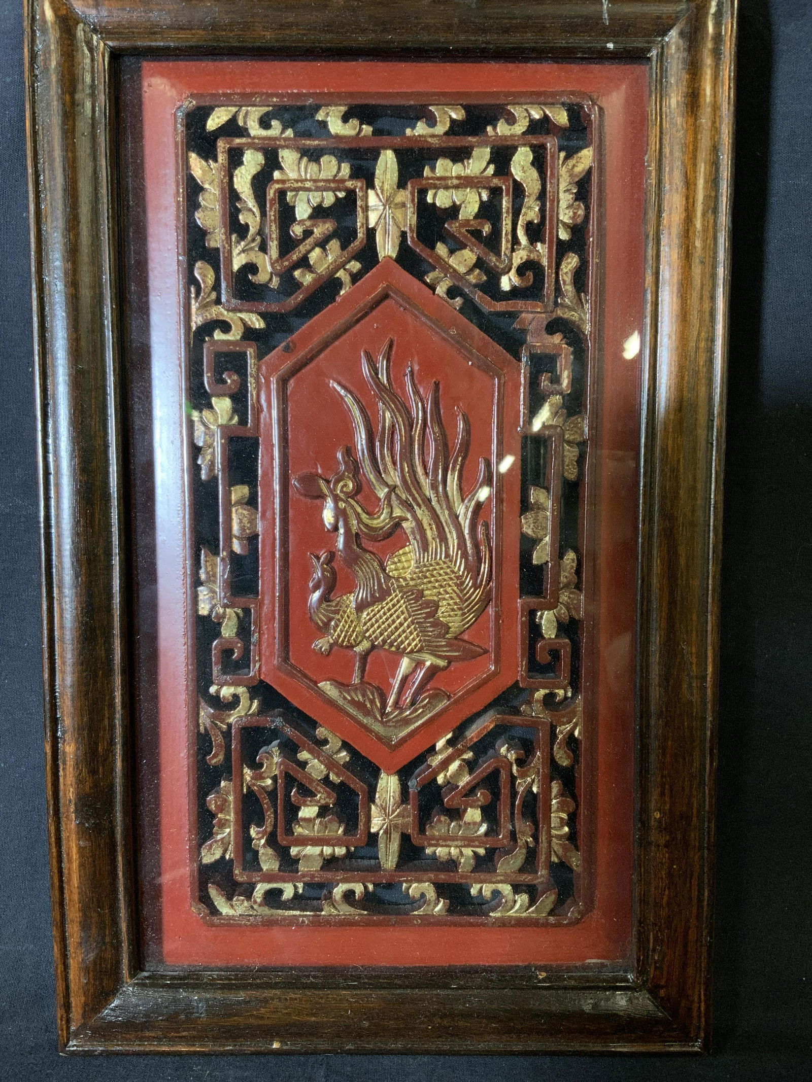 Antique Chinese Hand Carved Gilt Panel (1 of 12)