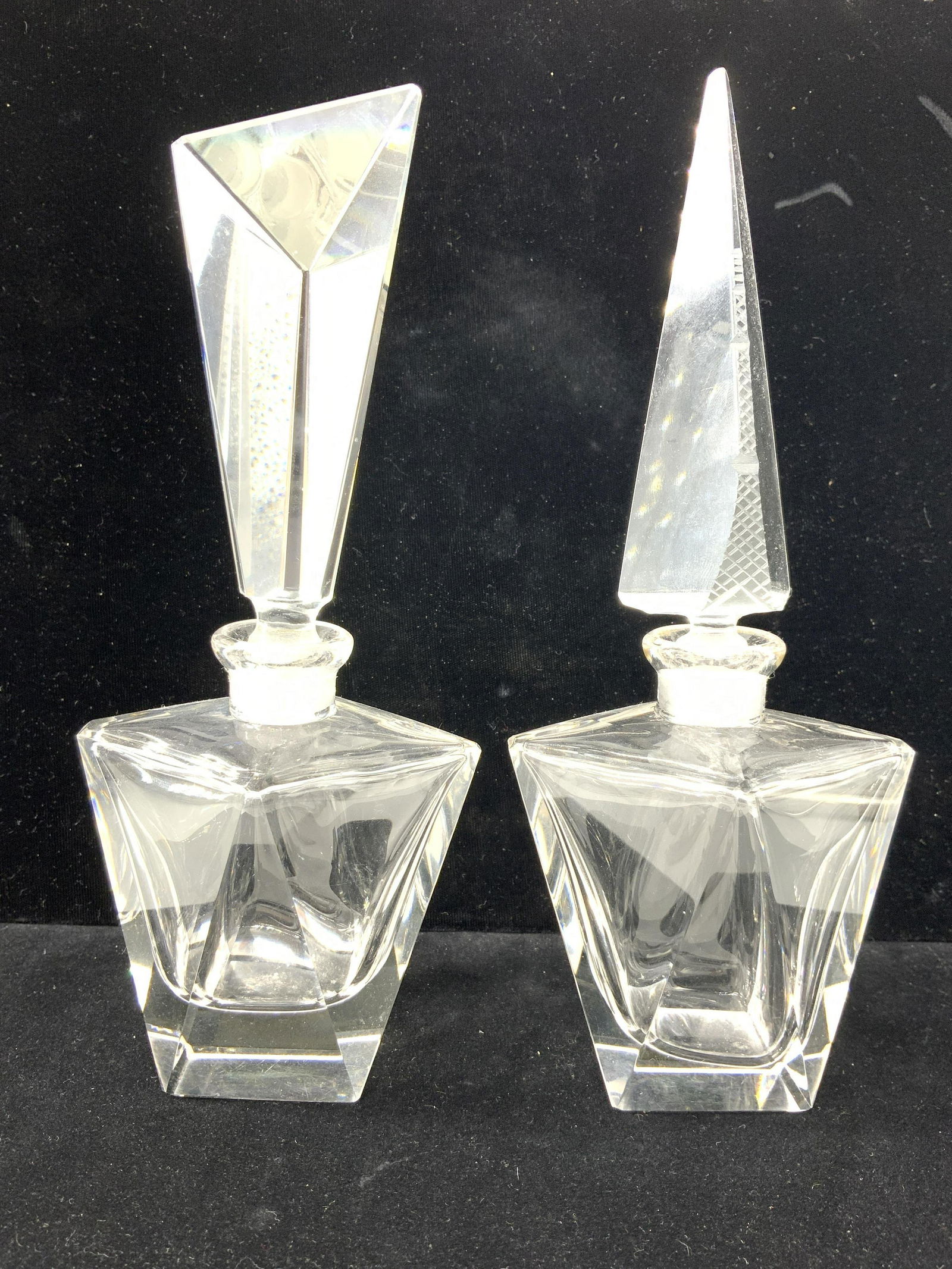 Pr Vtg Angular Asymmetrical Crystal Perfume Bottle (1 of 9)