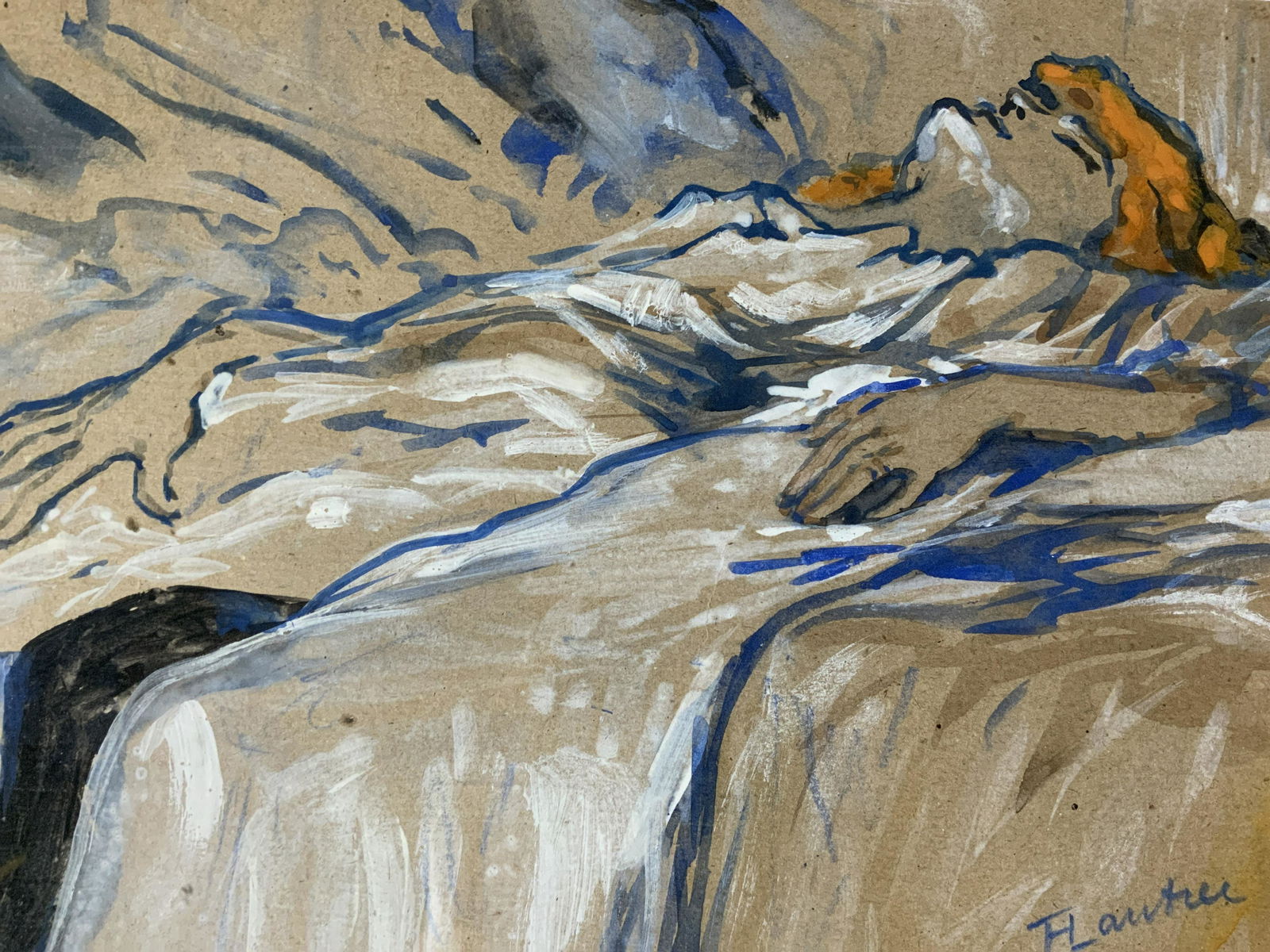 Signed Gouache Painting Attributed to LAUTREC (1 of 9)