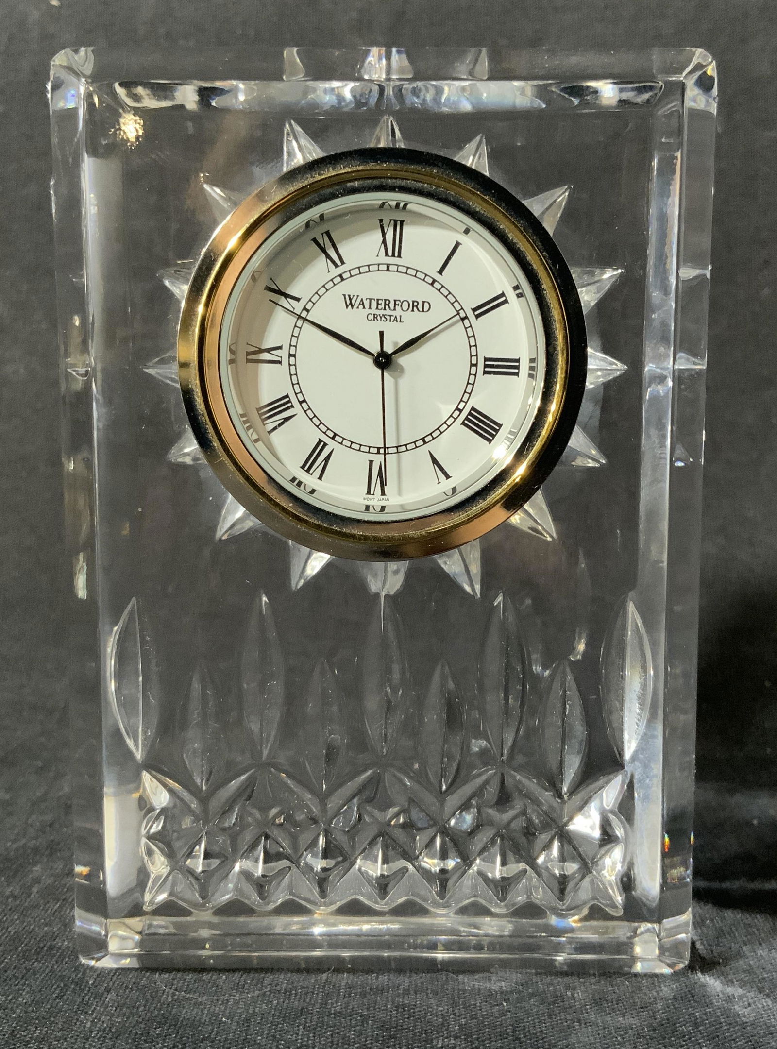WATERFORD Cut Crystal Lismore Desk Clock (1 of 8)