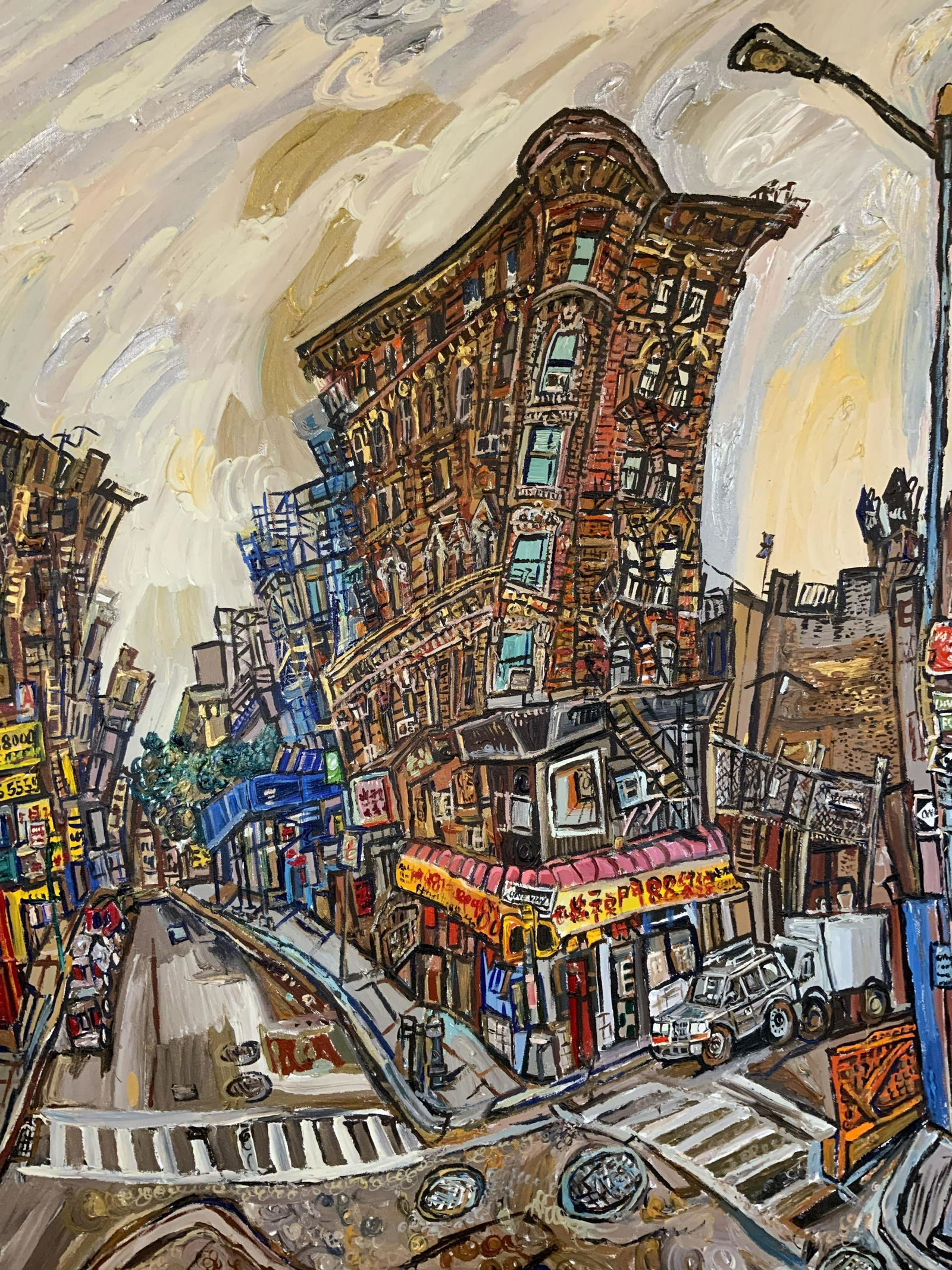 ALAN STREETS Signed Acrylic on Canvas, Cityscape (1 of 13)