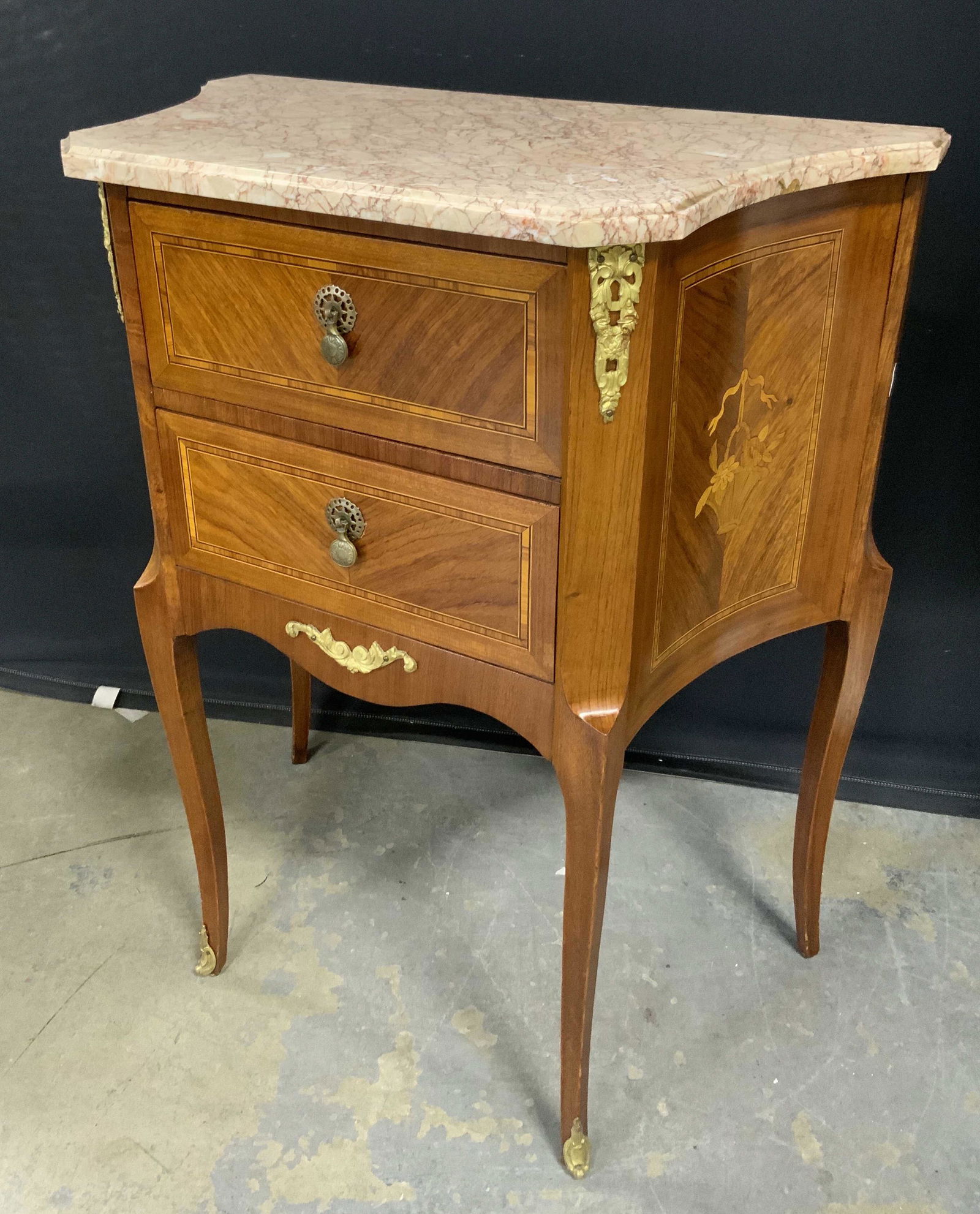 Antique Marble Topped Night Stand, France (1 of 14)