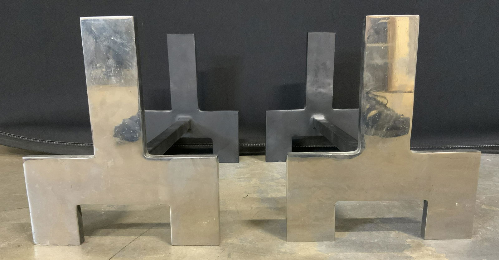 Pair Signed & Numbered MCM Fireplace Andirons (1 of 9)