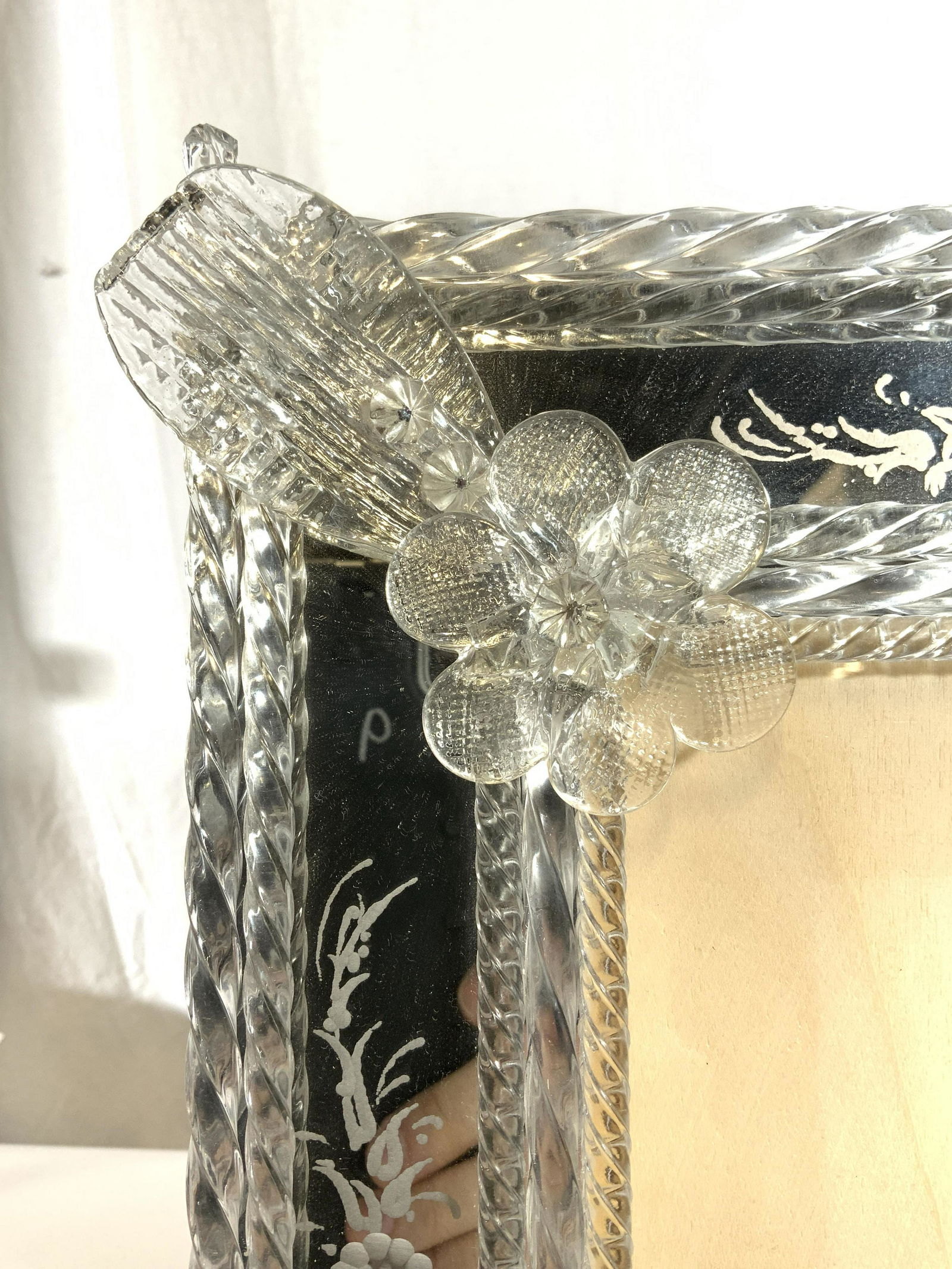 Venetian Murano Art Glass Mirrored Picture Frame (1 of 10)