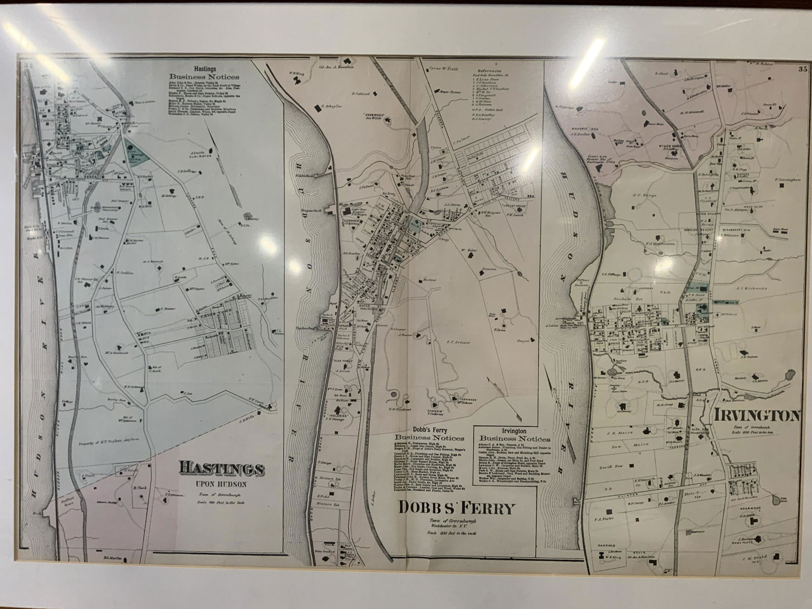 Hastings Dobbs’ Ferry Irvington Map Engraving 1872 (1 of 12)