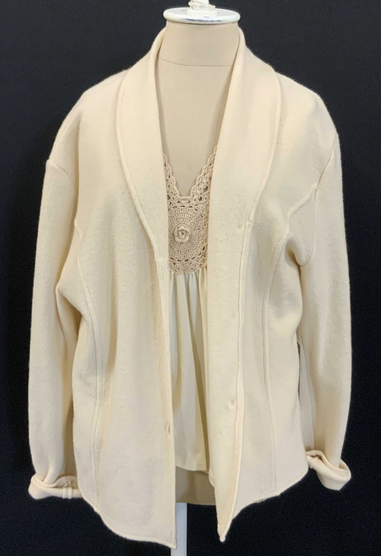 Crochet Blouse & Drape Form Jacket Ensemble, NWT (1 of 10)