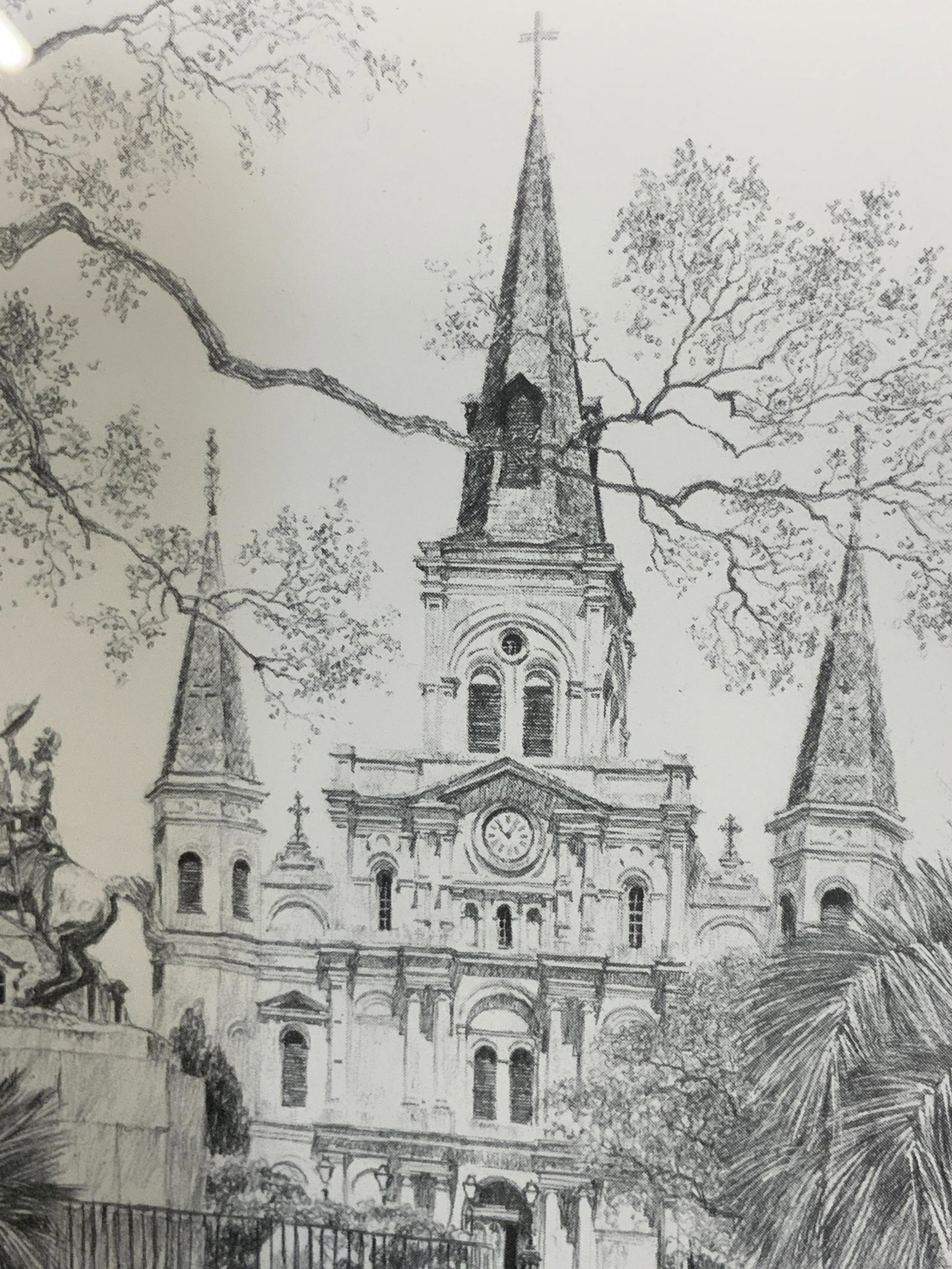 DON DAVEY Signed St. Louis Cathedral, NOLA Litho: DON DAVEY Signed St. Louis Cathedral, NOLA Lithograph, signature to lower left reads ‘ST. LOUIS CATHEDRAL, NEW ORLEANS, 1776 DON DAVEY’, label to reverse reads ‘about the artist’, subject a dr