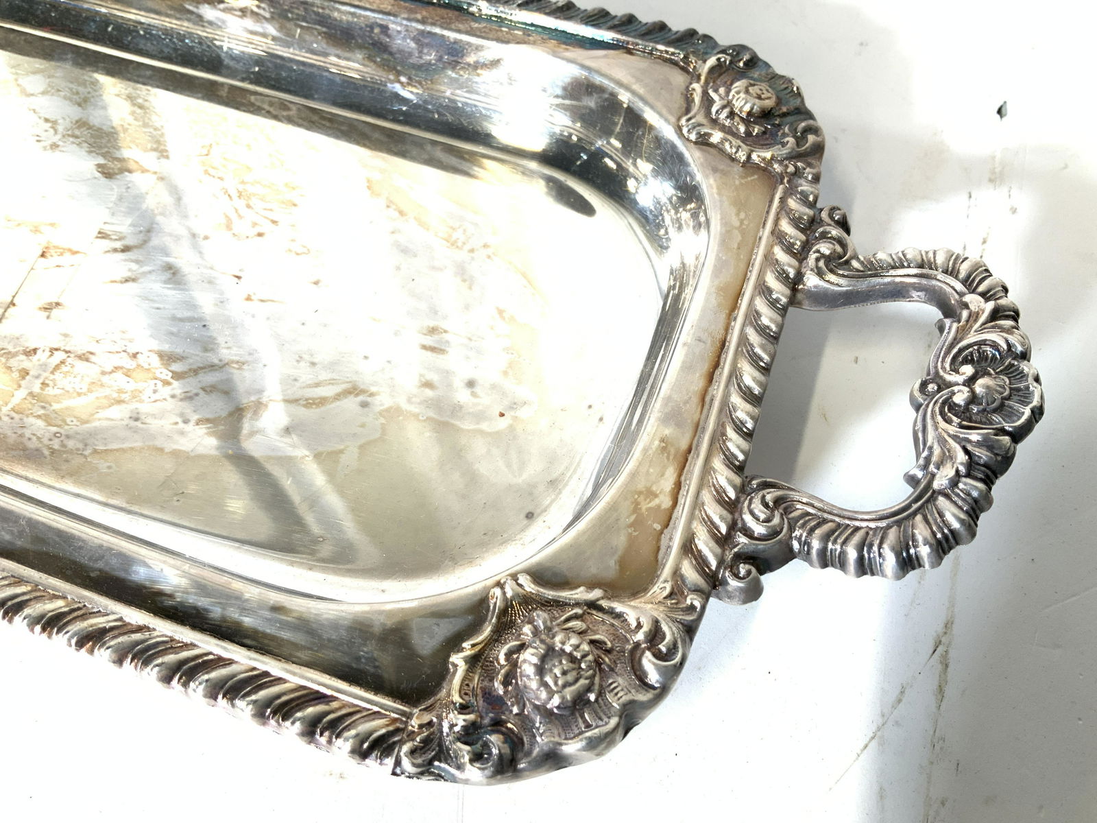 Continental Silver Nouveau Footed Tray w Handles (1 of 6)