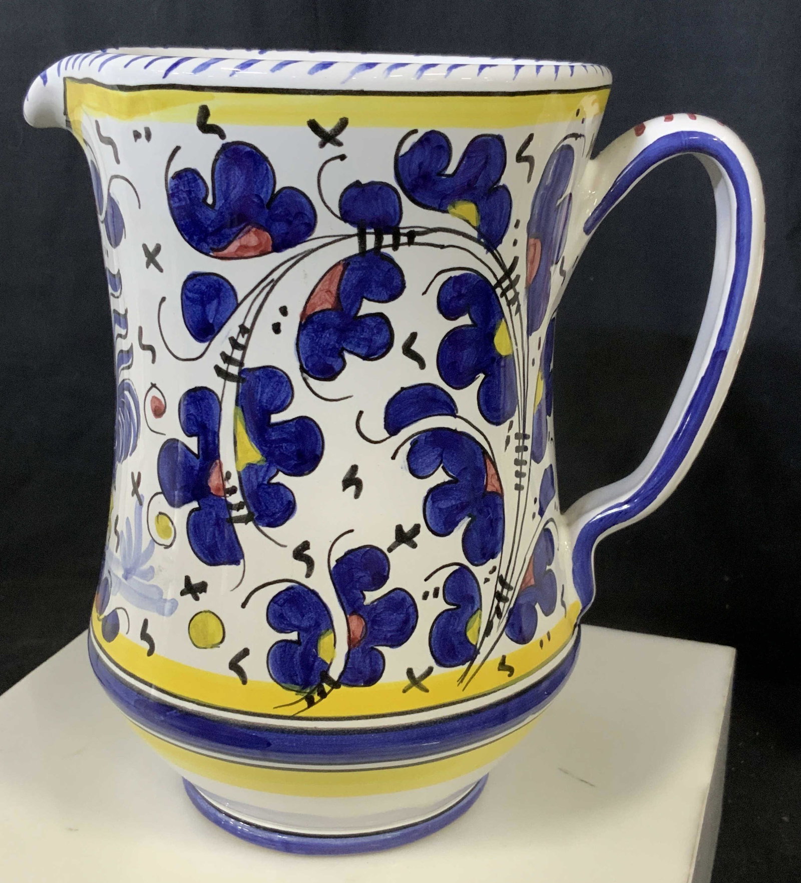 Hand Painted Italian Deruta Ceramic Pitcher, (1 of 6)