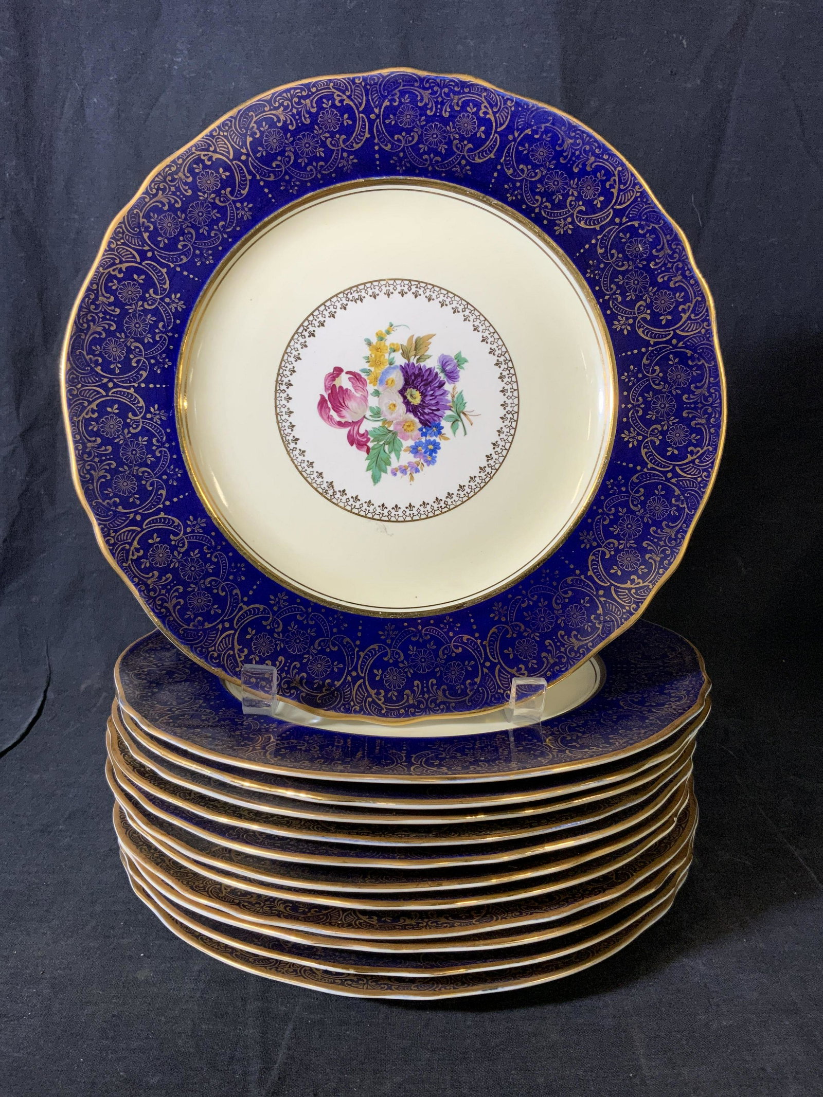 Set 12 Vintage STEUBENVILLE Porcelain Plates (1 of 8)