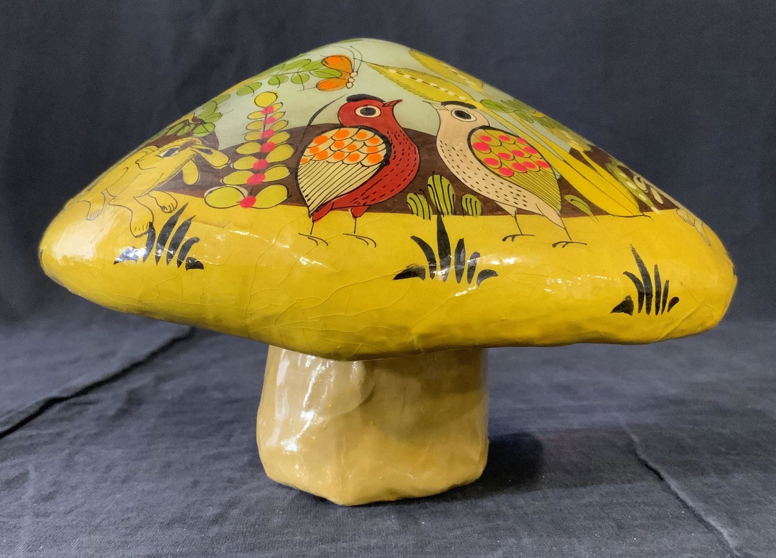 vintage-folk-art-paper-m-ch-mushroom-mexico-barnebys