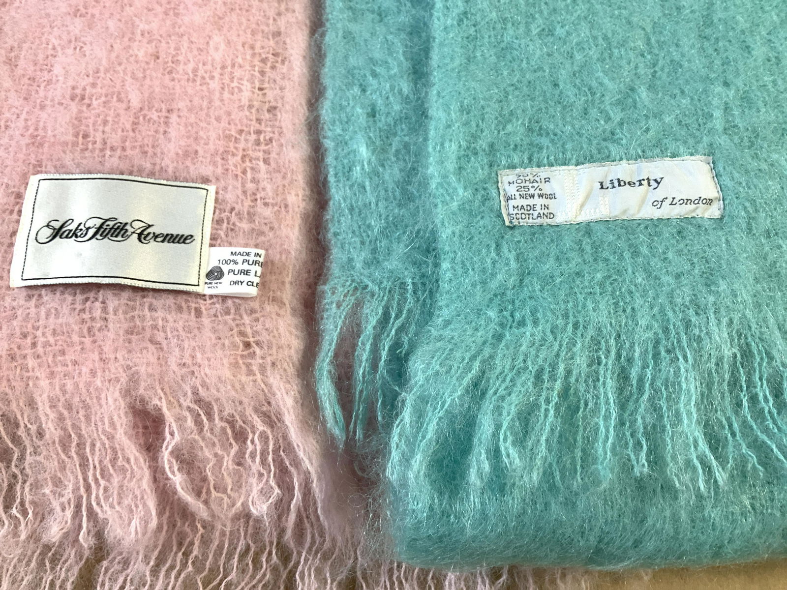 Lot 2 Designer Mohair, Wool Throws Saks, Liberty (1 of 9)