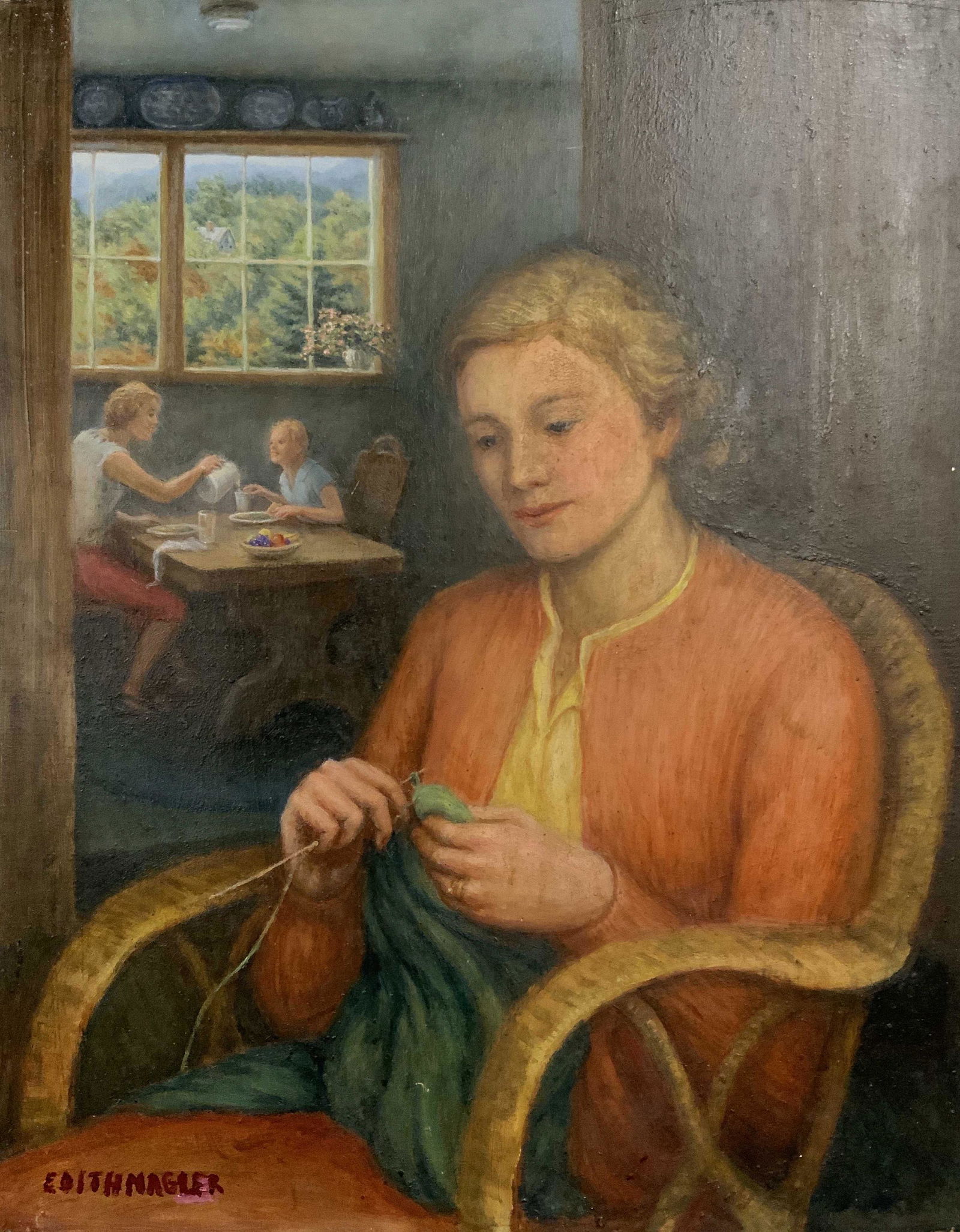 EDITH MAGLER Signed Oil on Panel Painting (1 of 6)