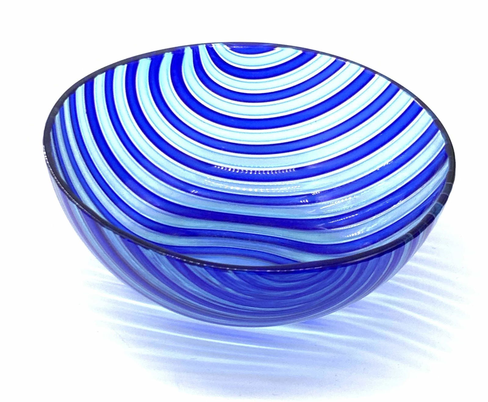 ZENNARO Signed Striped Art Glass Trinket Dish (1 of 8)
