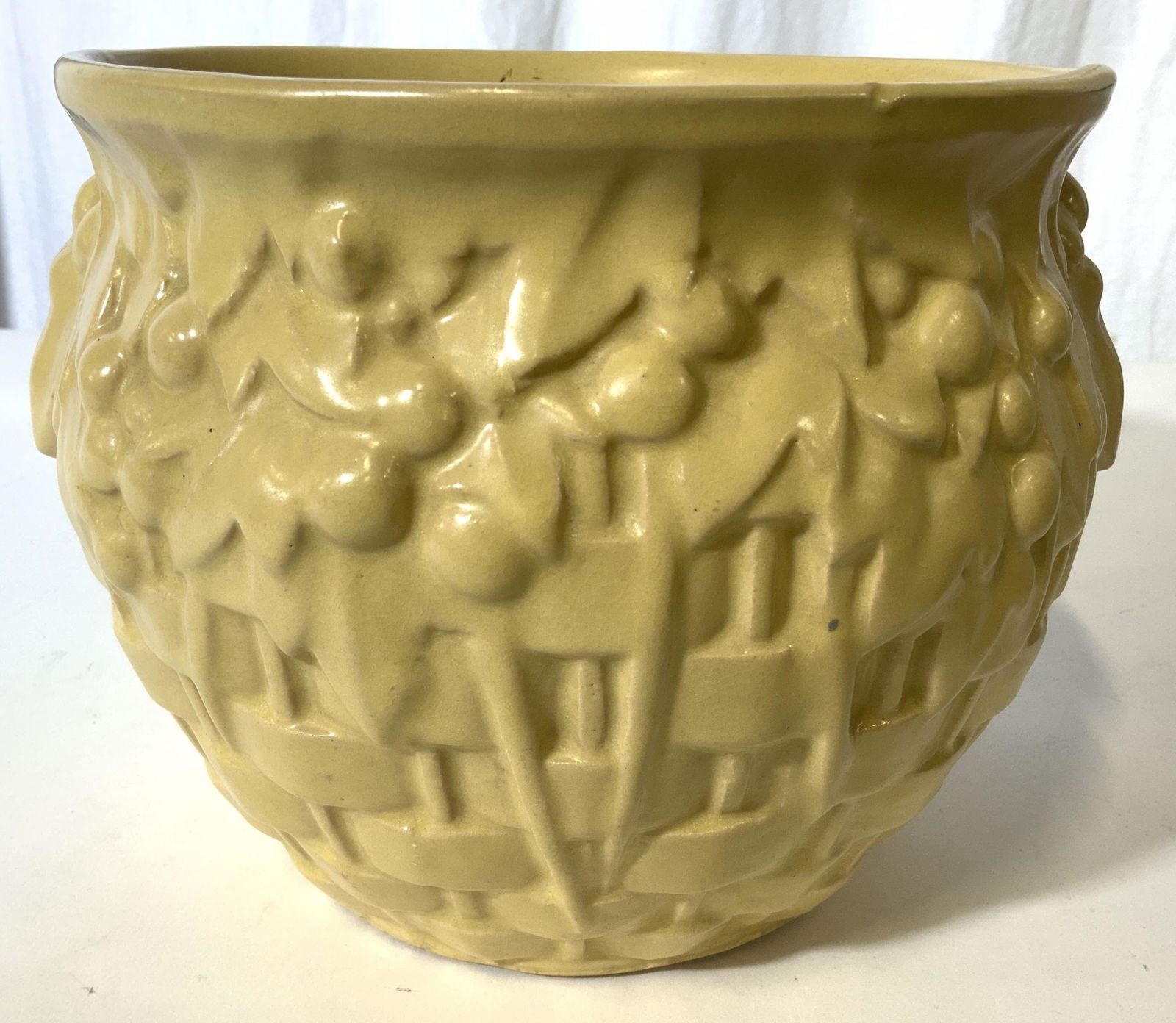 Mustard Toned Circular Ceramic Planter (1 of 8)