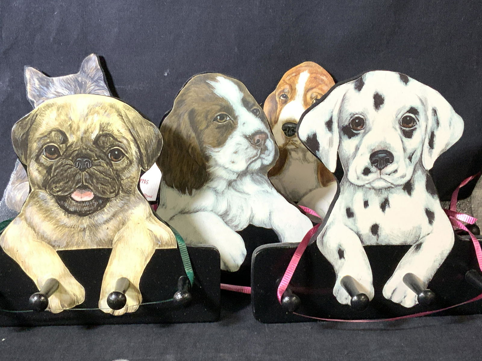 Set 7 Hand Pinted Puppy and Kitten Peg Hooks, New (1 of 9)