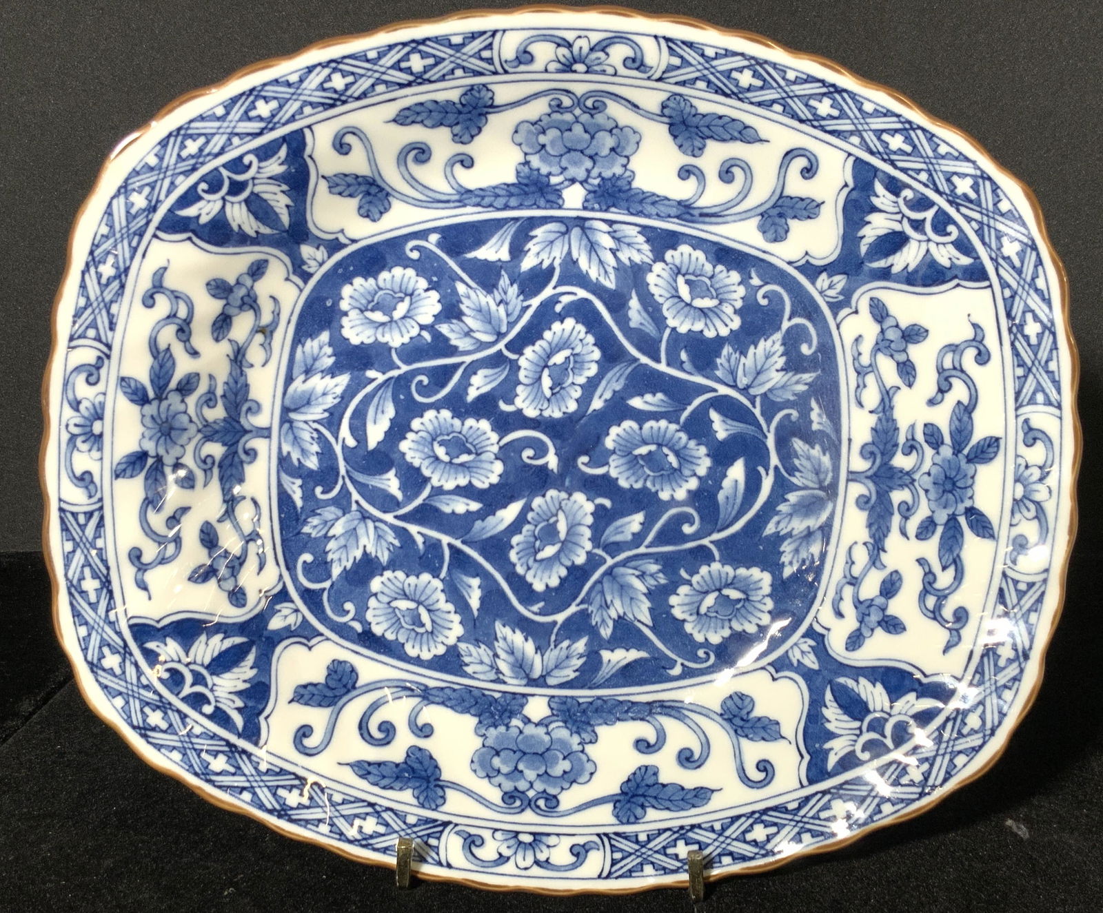Signed Asian Blue & White Ceramic Dish Asian (1 of 7)