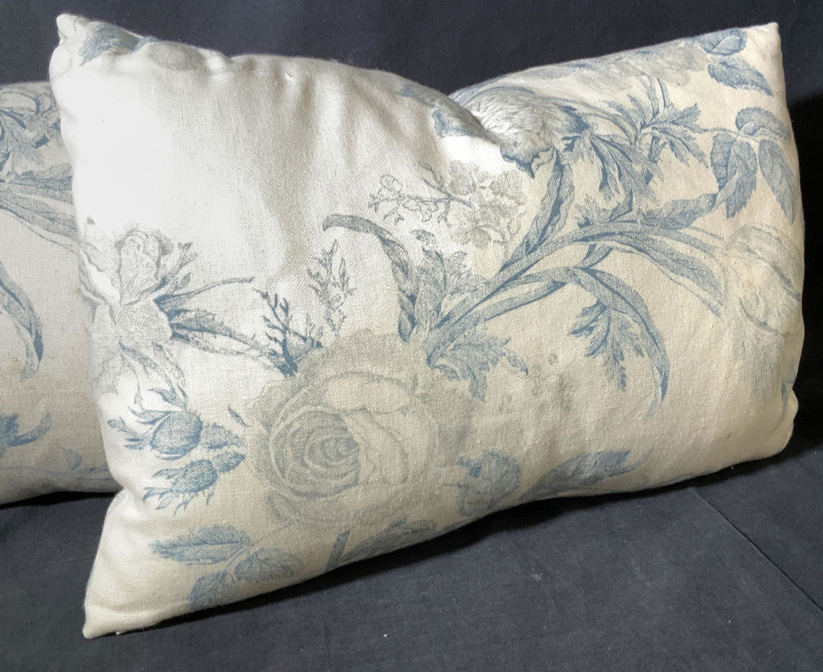 Pair Linen Florentine Rose Down Toss Pillows (1 of 8)