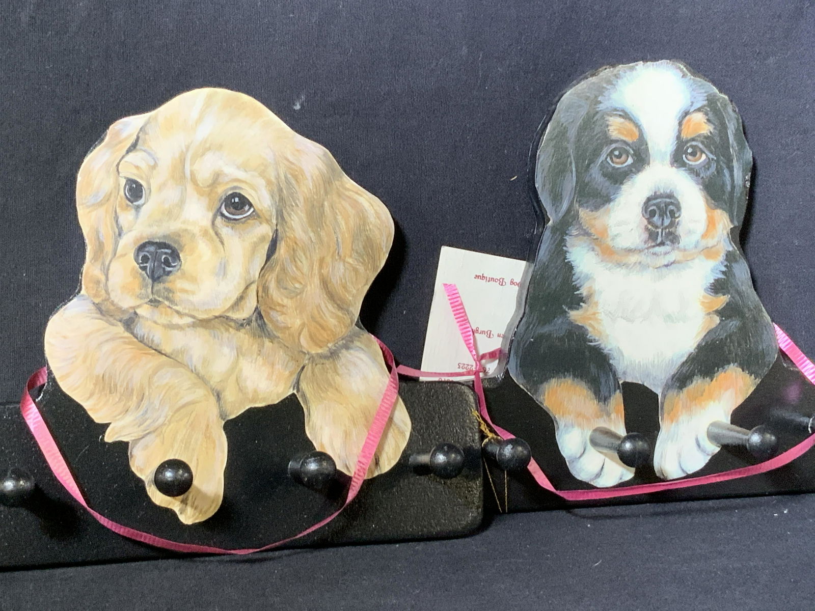 Grp 7 Hand Painted Puppy Peg Hooks, New (1 of 9)