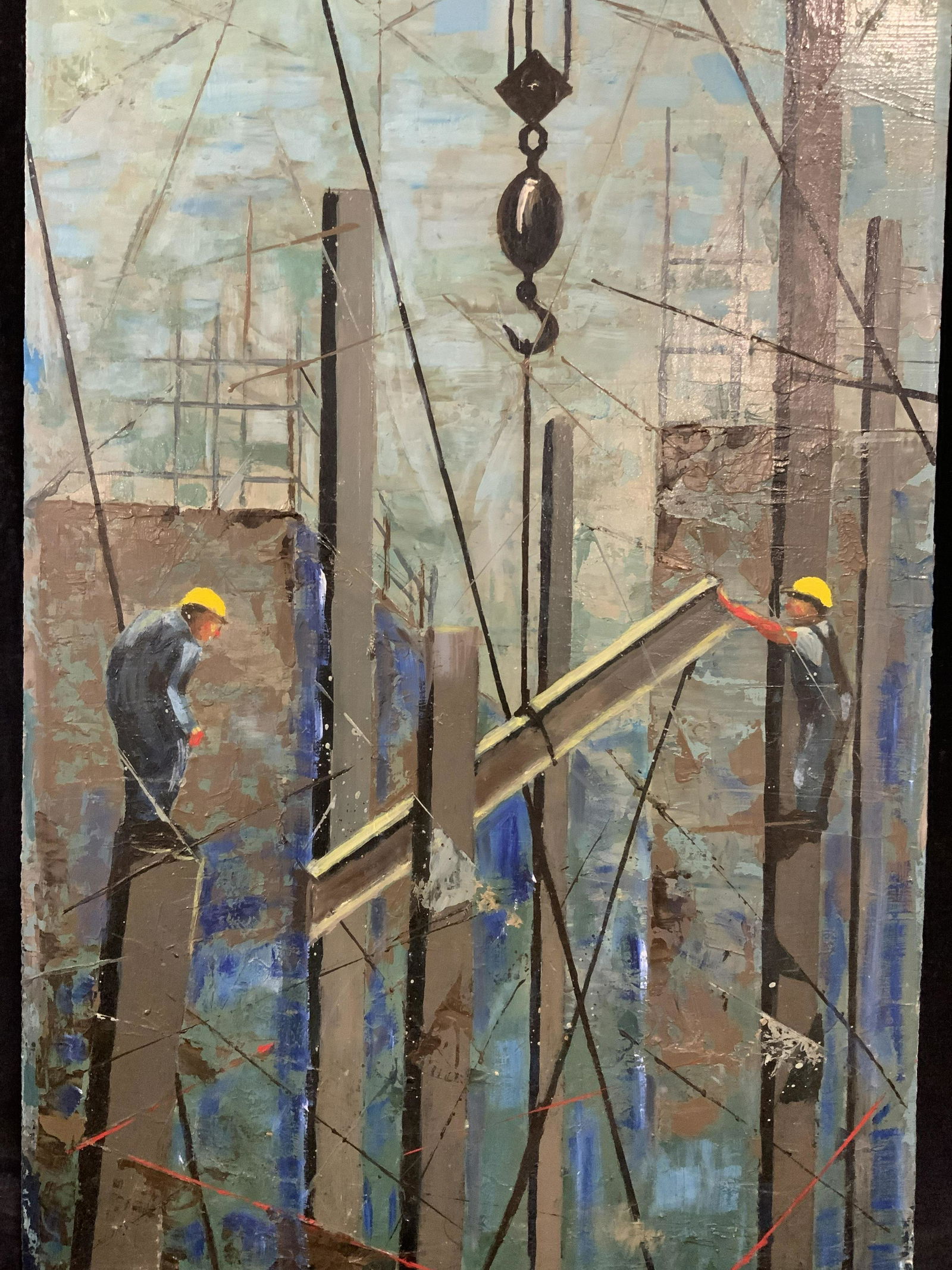 NOEL Signed Oil on Panel, City Construction (1 of 5)