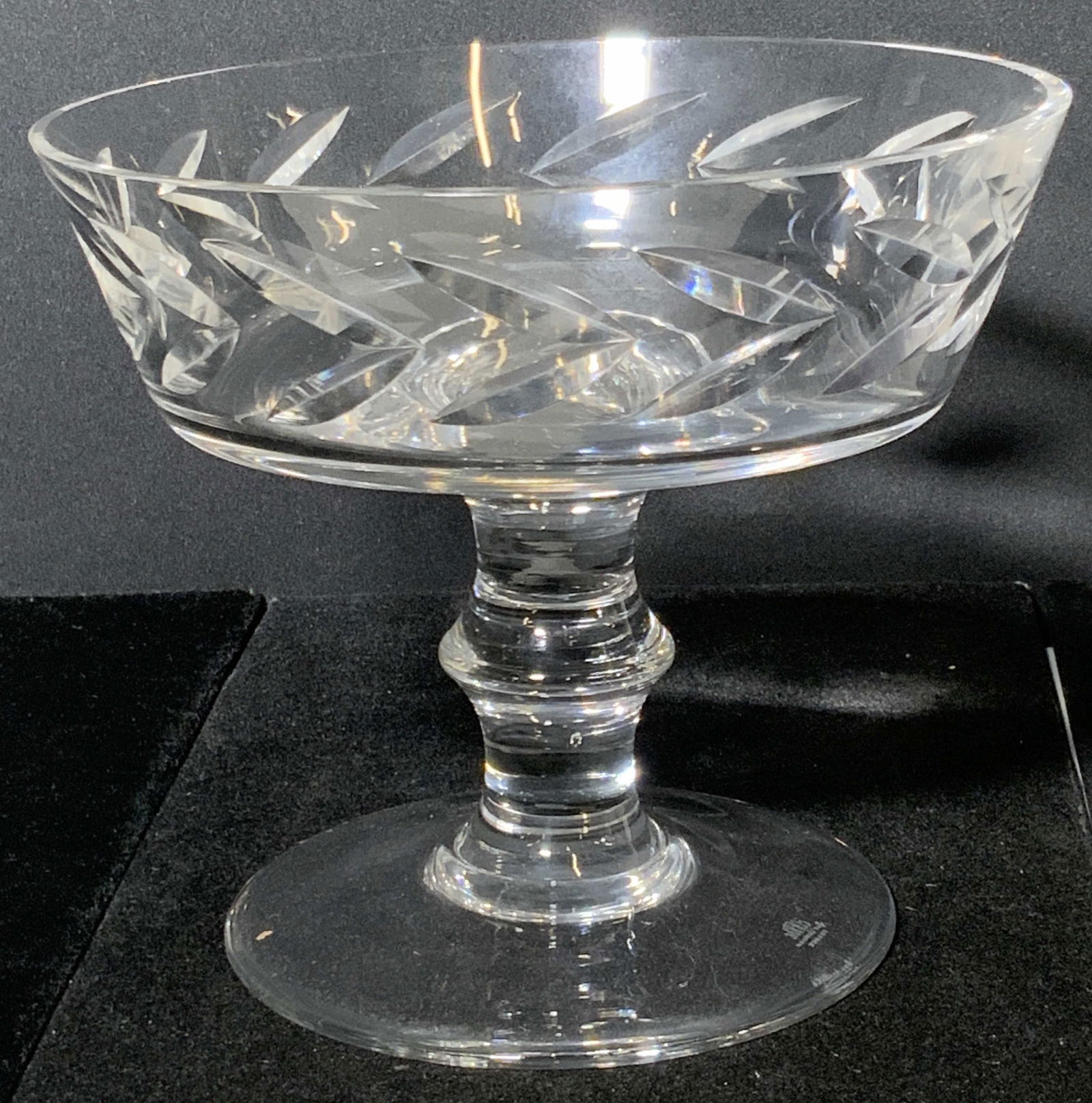 COFRAC French Cut Crystal Pedestal Bowl (1 of 8)