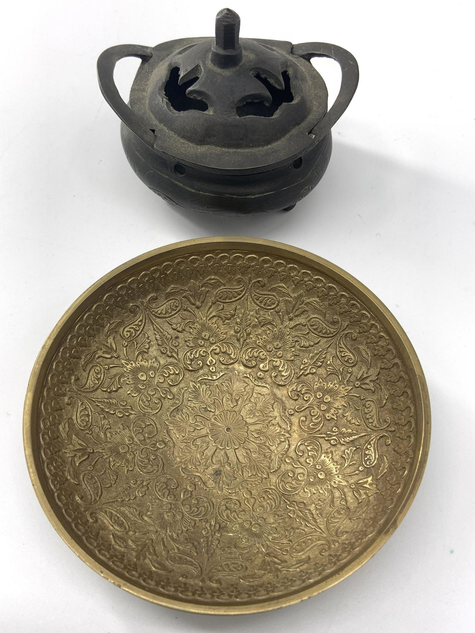 Lot 2 Vintage Trinket Dish & Censor (1 of 7)