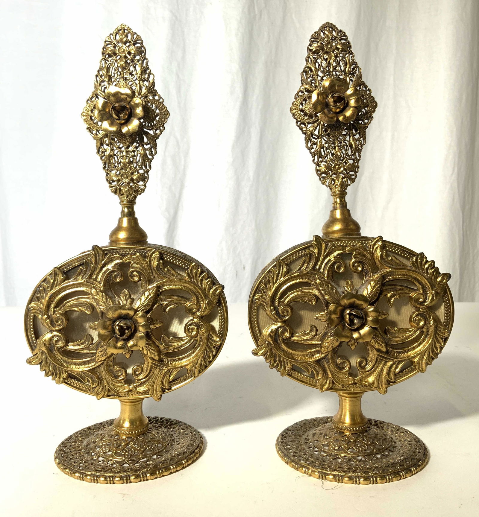 Pair Vintage Ornate Victorian Perfume Bottles (1 of 9)