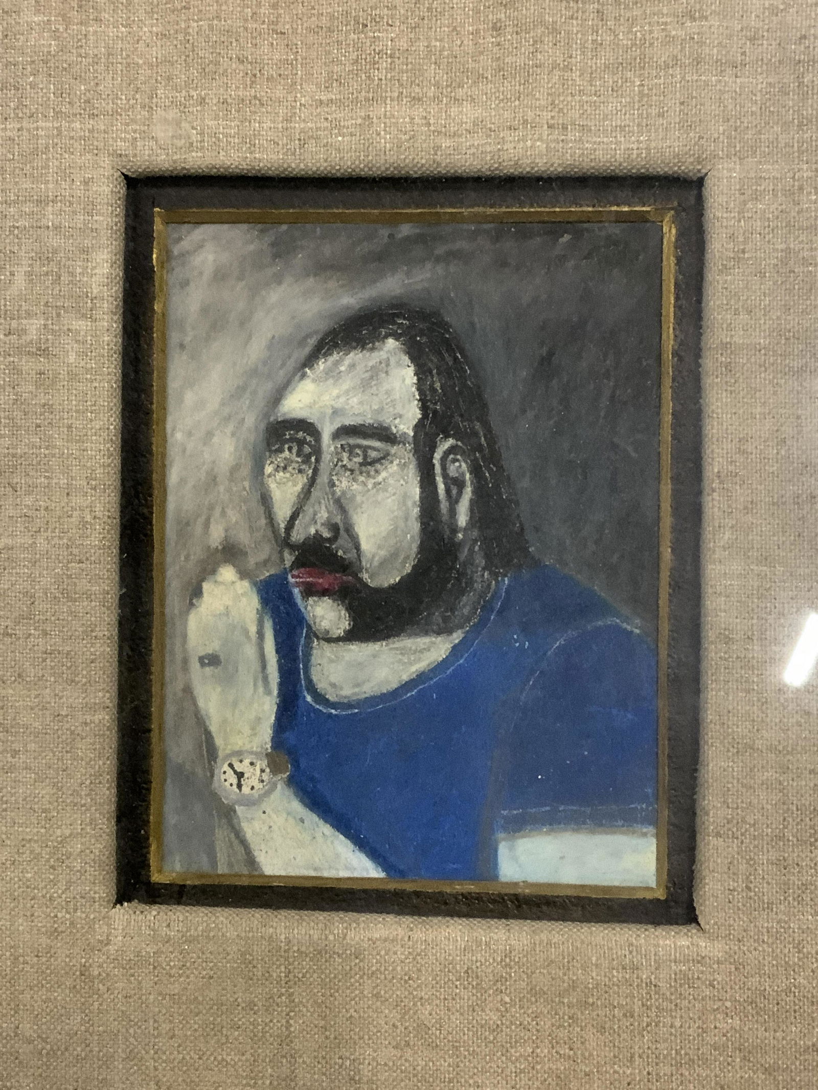 Framed Portrait Mixed Media Artwork 1991 (1 of 5)