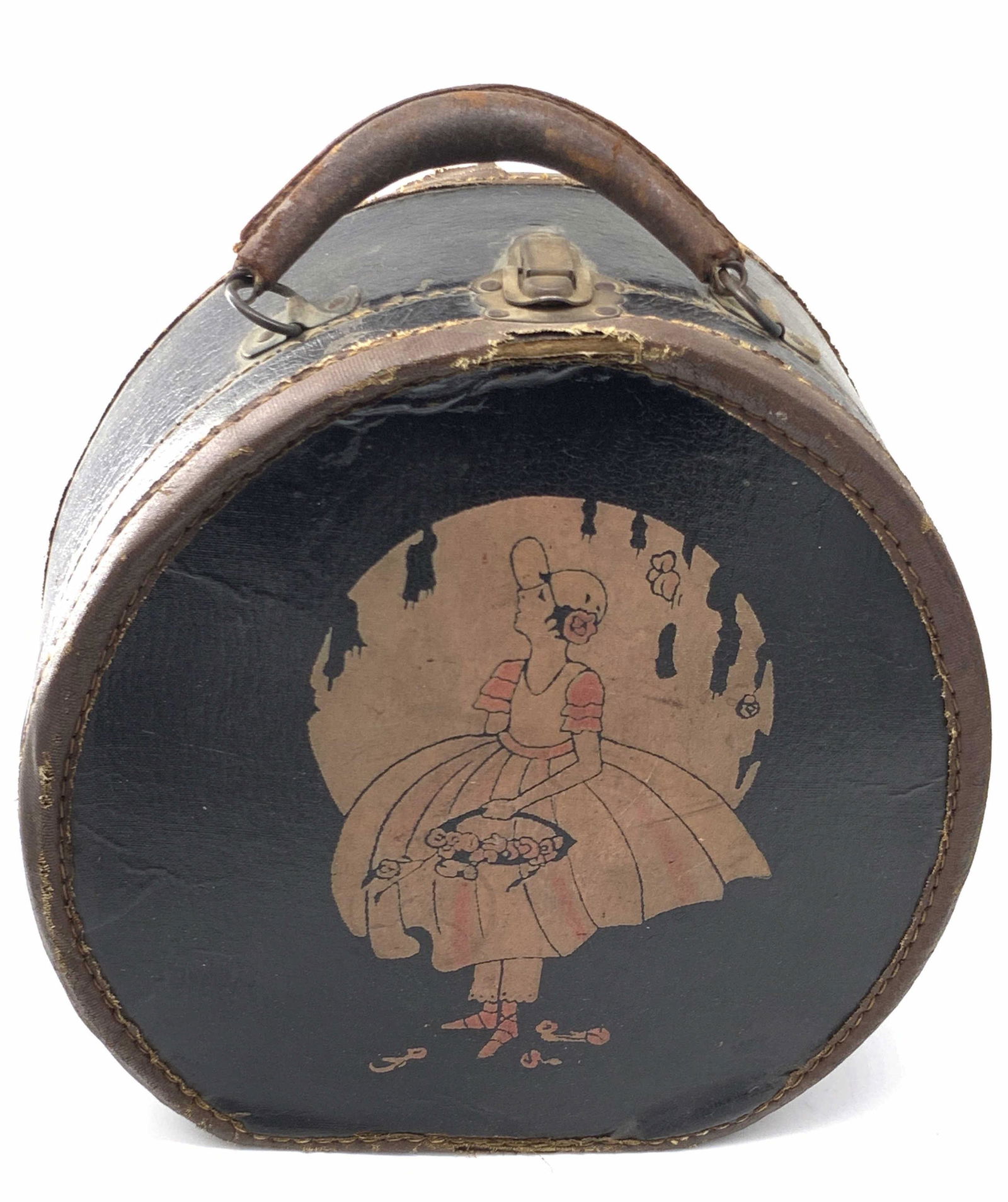 Vntg Top Handle Structured Circular Ladies Purse (1 of 9)