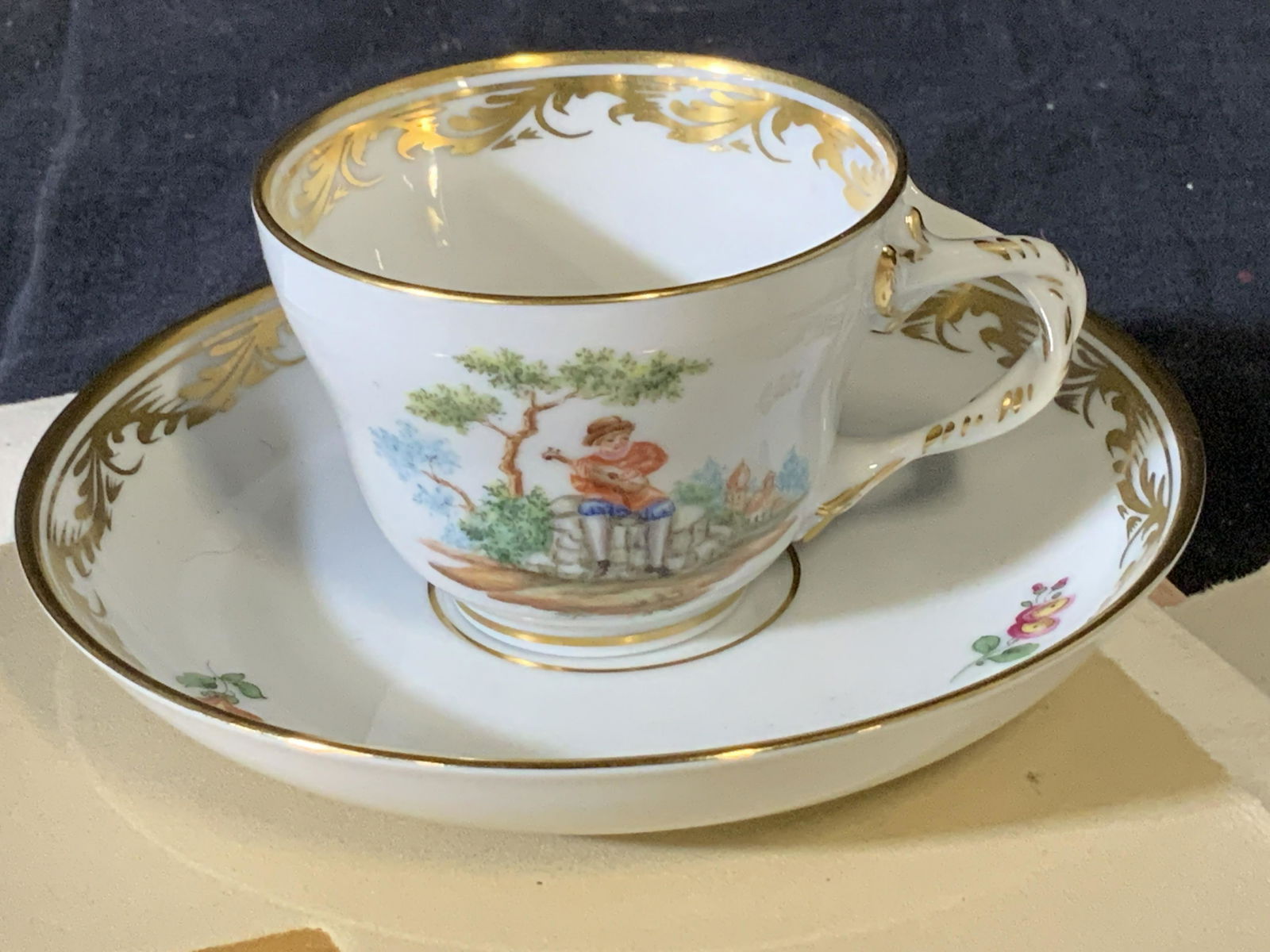 Porcelain WEIN Demitasse Cup and Saucer, Vienna (1 of 6)
