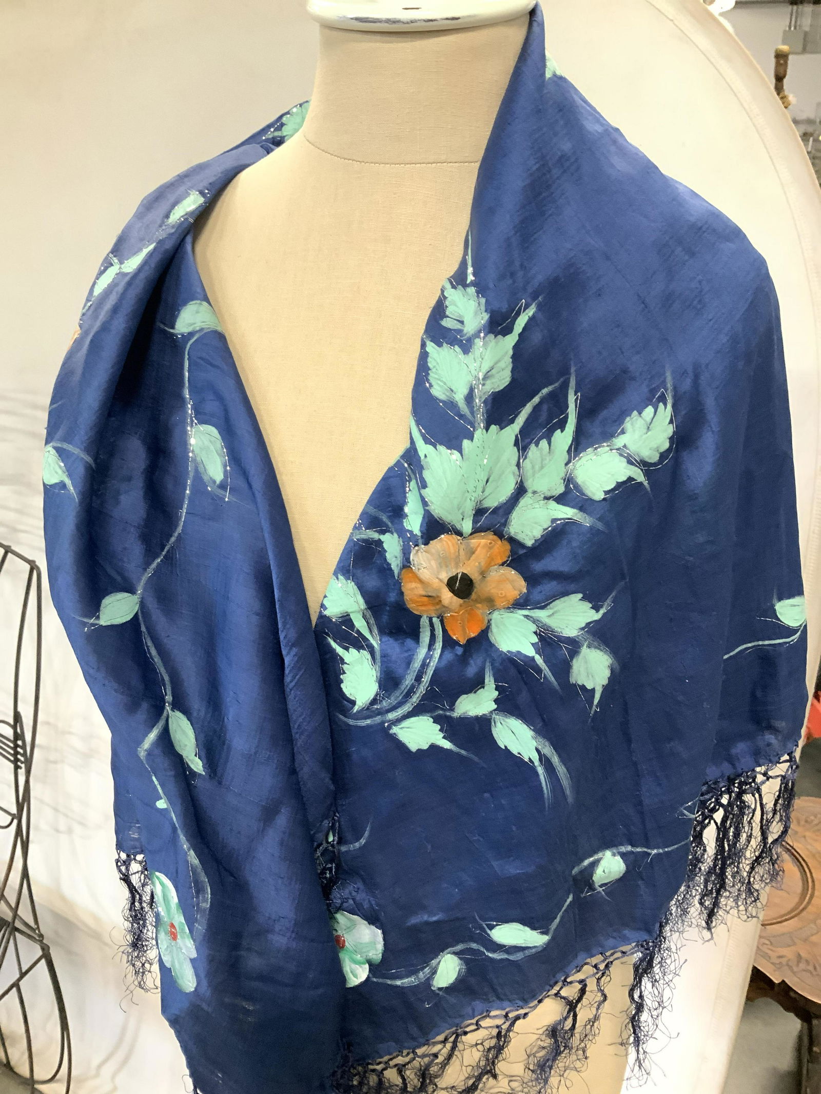 Hand Painted Silk Square Shawl/Wrap (1 of 8)