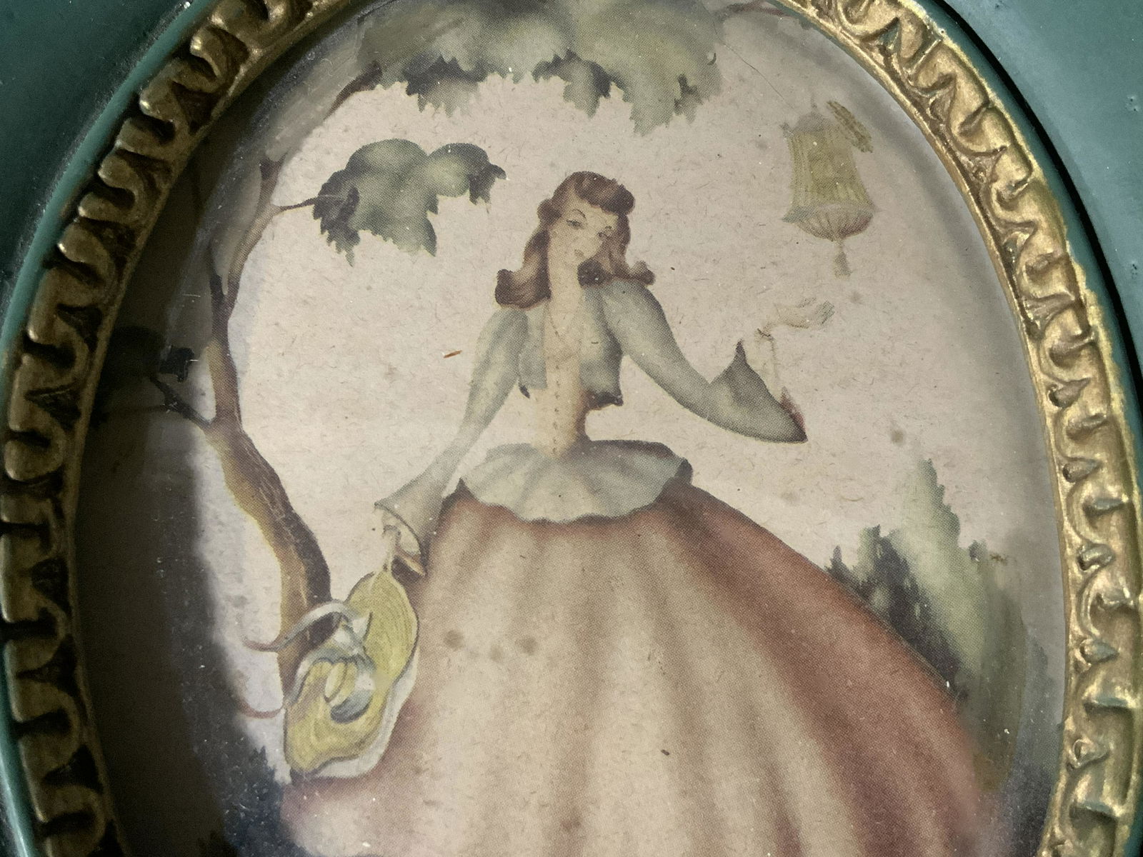 Miniature Offset Lithograph Female Portrait (1 of 5)