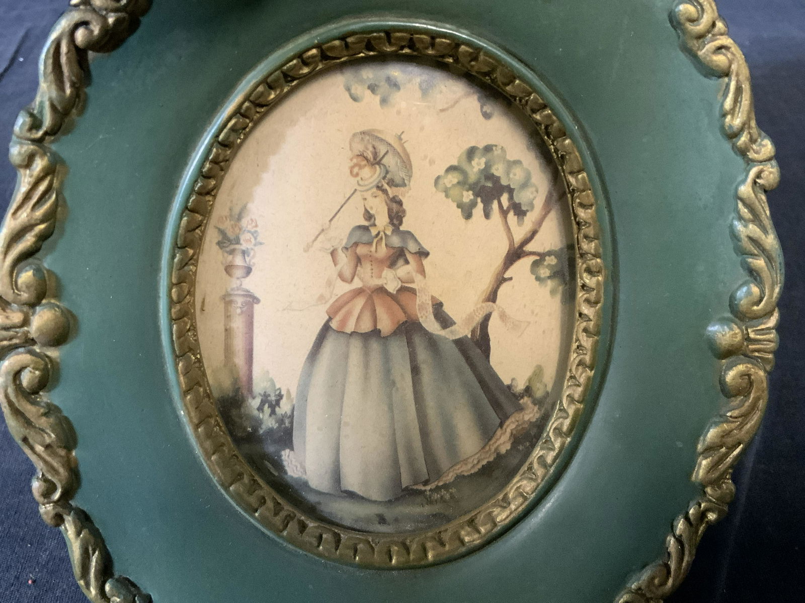 Miniature Offset Lithograph Female Portrait (1 of 5)