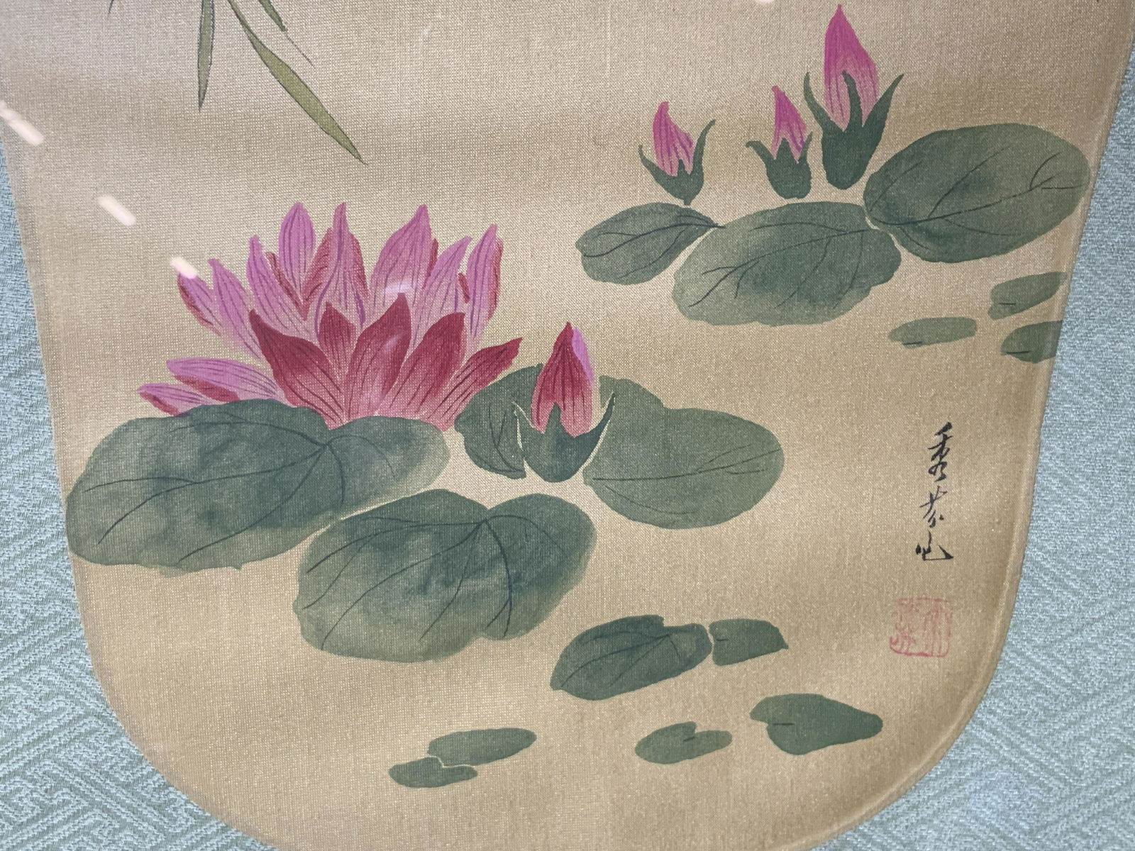 Framed Japanese Hand Painted Fabric (1 of 6)